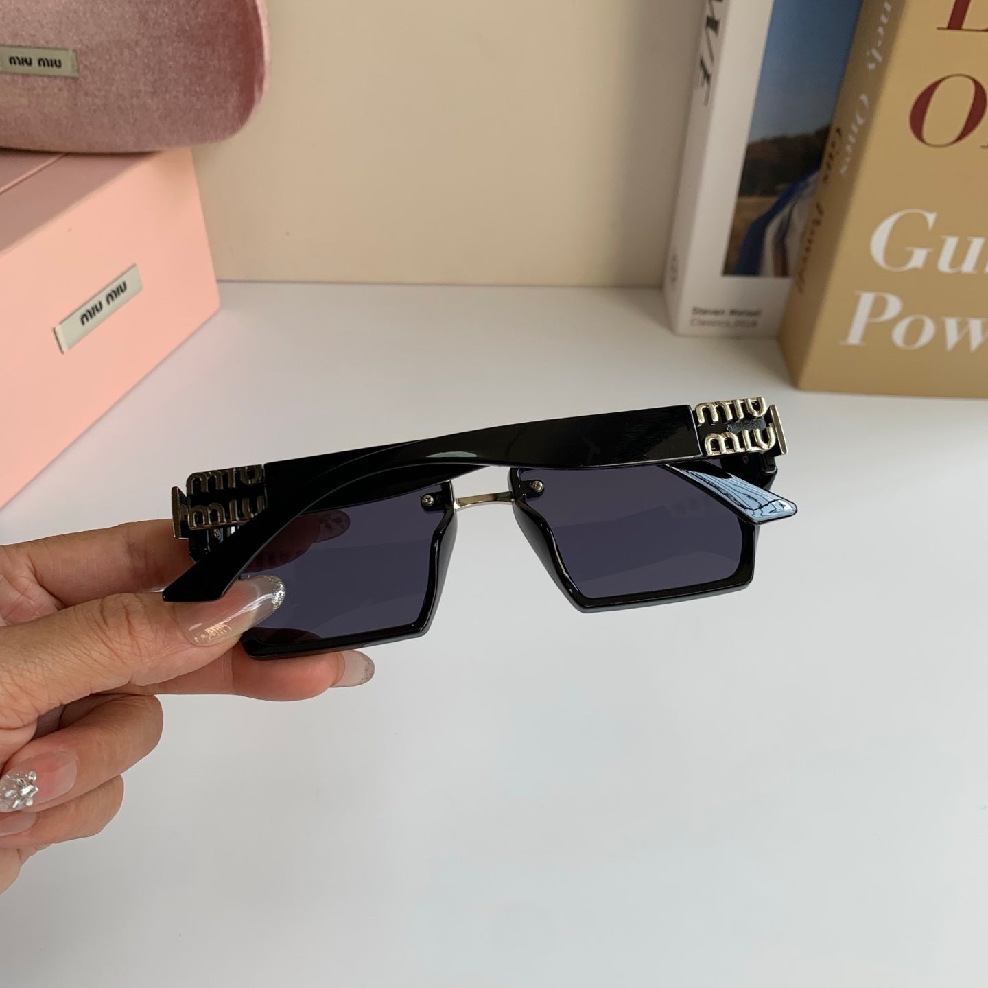 Miu Miu Square Silver Lens Sunglasses for Men & Women - 416205 - detail image 8