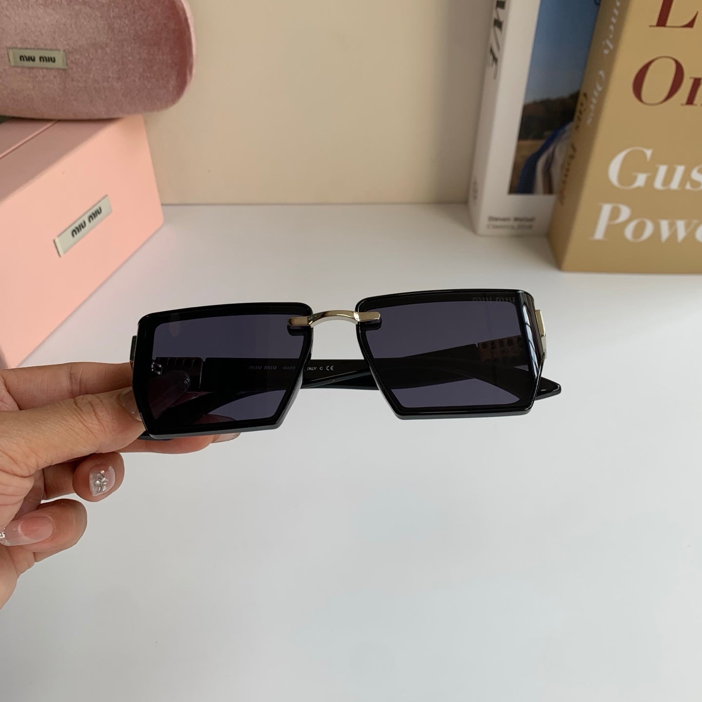 Miu Miu Square Silver Lens Sunglasses for Men & Women - 416205 - detail image 3