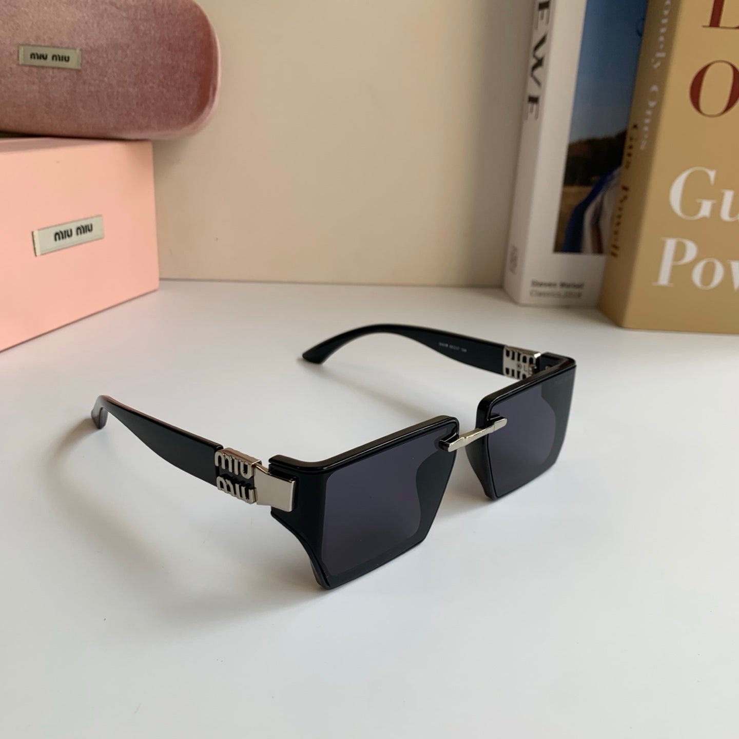 Miu Miu Square Silver Lens Sunglasses for Men & Women - 416205