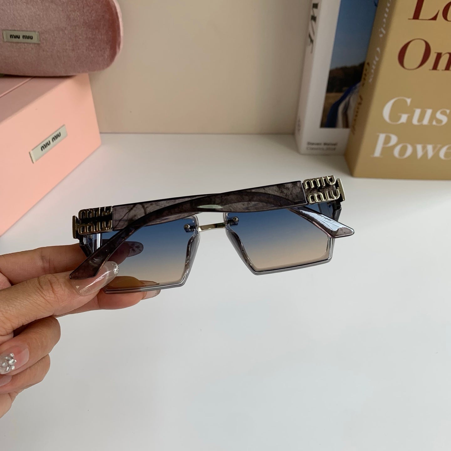 Miu Miu Square Silver Lens Sunglasses for Men & Women - 416207 - detail image 7