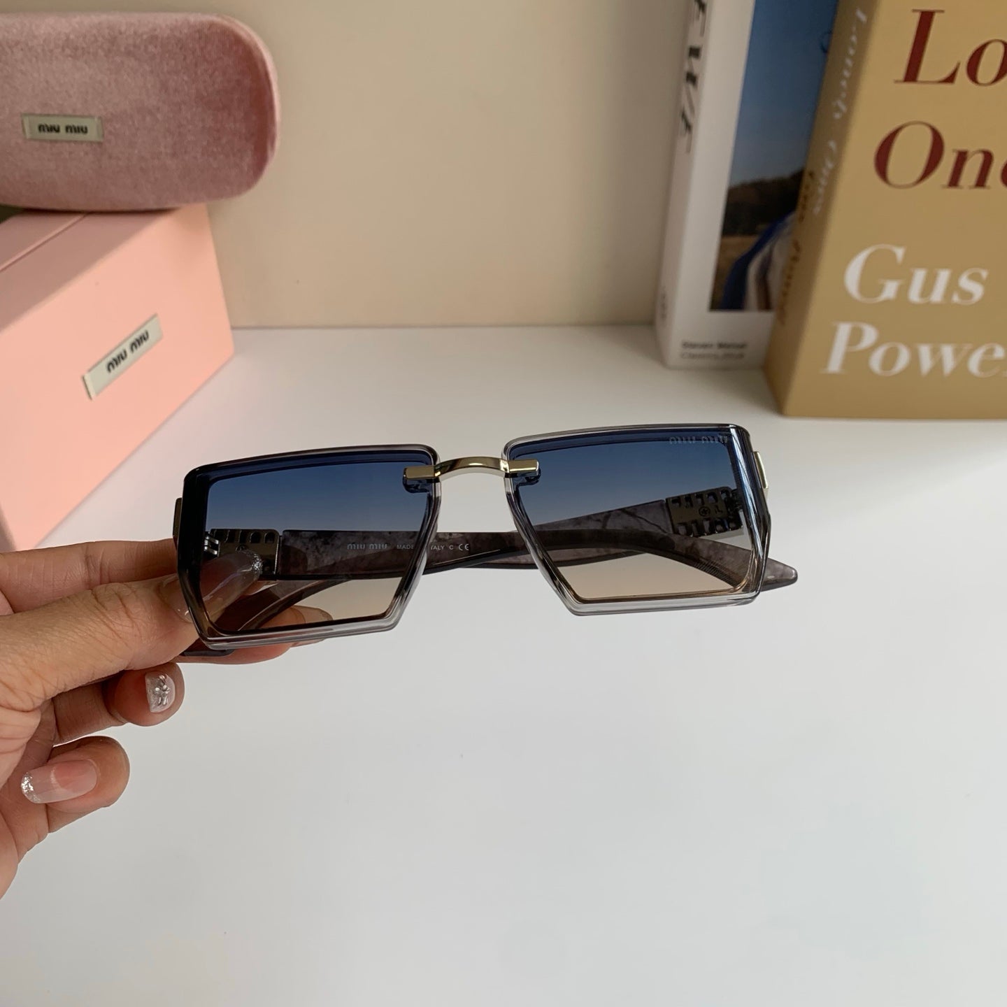 Miu Miu Square Silver Lens Sunglasses for Men & Women - 416207 - detail image 4