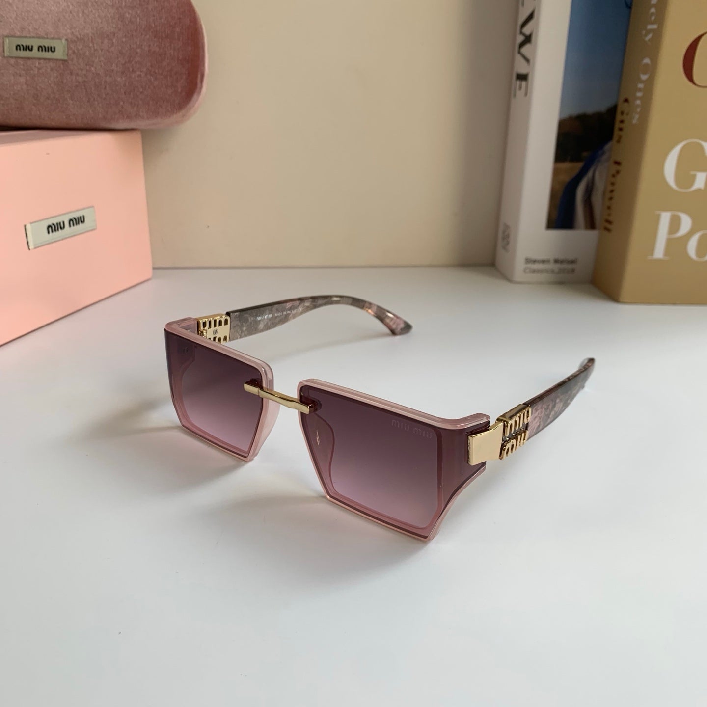 Miu Miu Square Silver Lens Sunglasses for Men & Women - 416208 - detail image 2