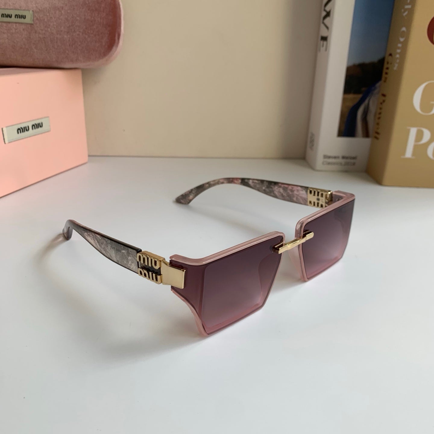 Miu Miu Square Silver Lens Sunglasses for Men & Women - 416208