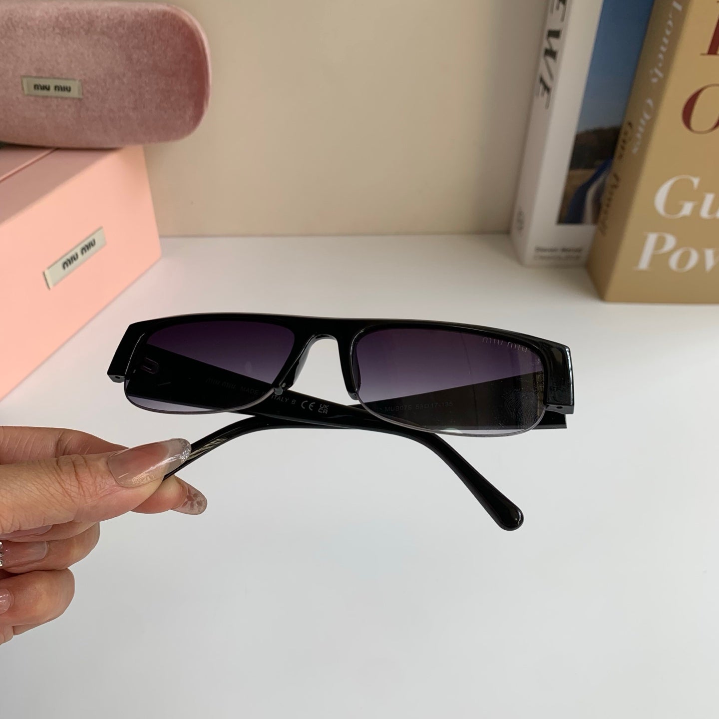 Miu Miu Square Silver Lens Sunglasses for Men & Women - 416203 - detail image 5