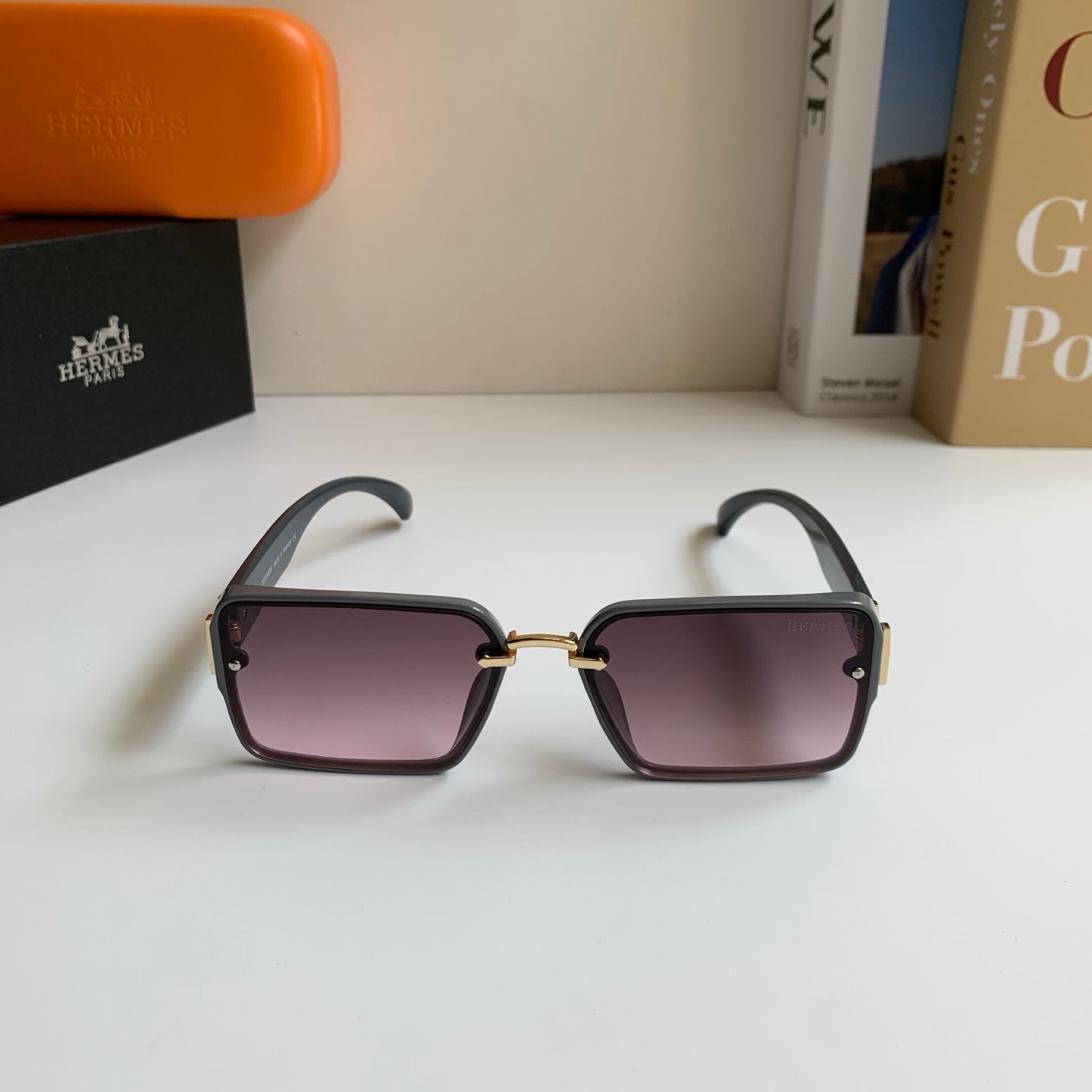 Hermès Square Silver Lens Sunglasses for Men & Women - 416535 - detail image 3