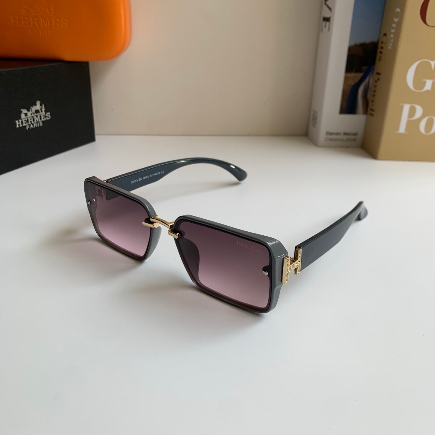 Hermès Square Silver Lens Sunglasses for Men & Women - 416535 - detail image 2
