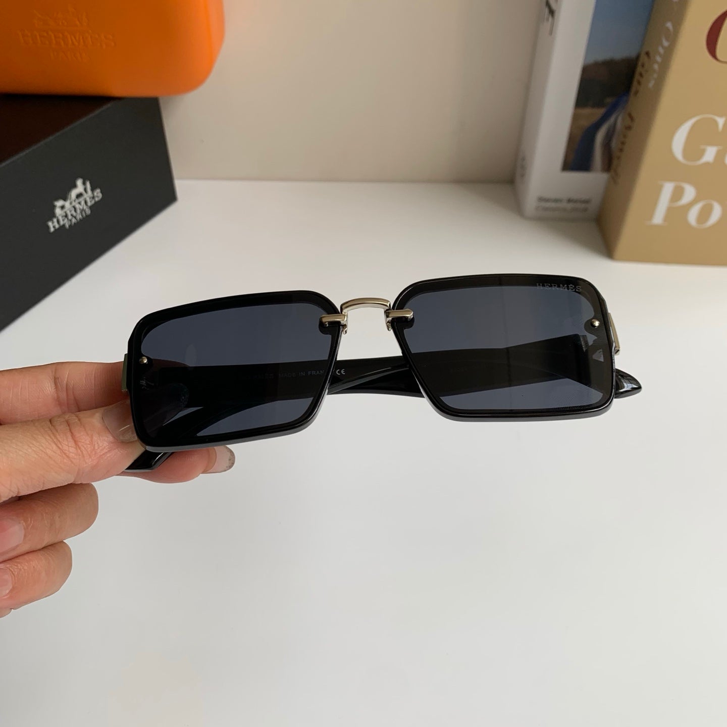 Hermès Square Silver Lens Sunglasses for Men & Women - 416536 - detail image 4