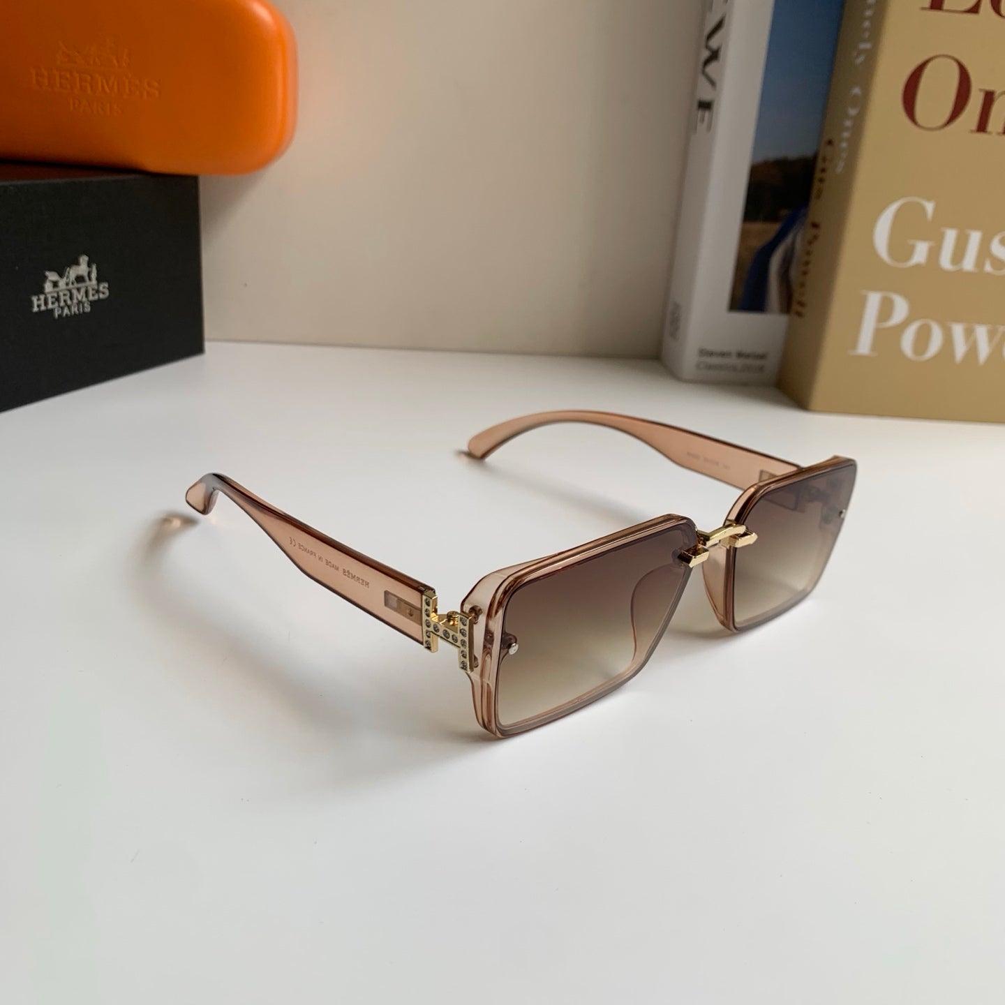 Hermès Square Brown Lens Sunglasses for Men & Women - 416537