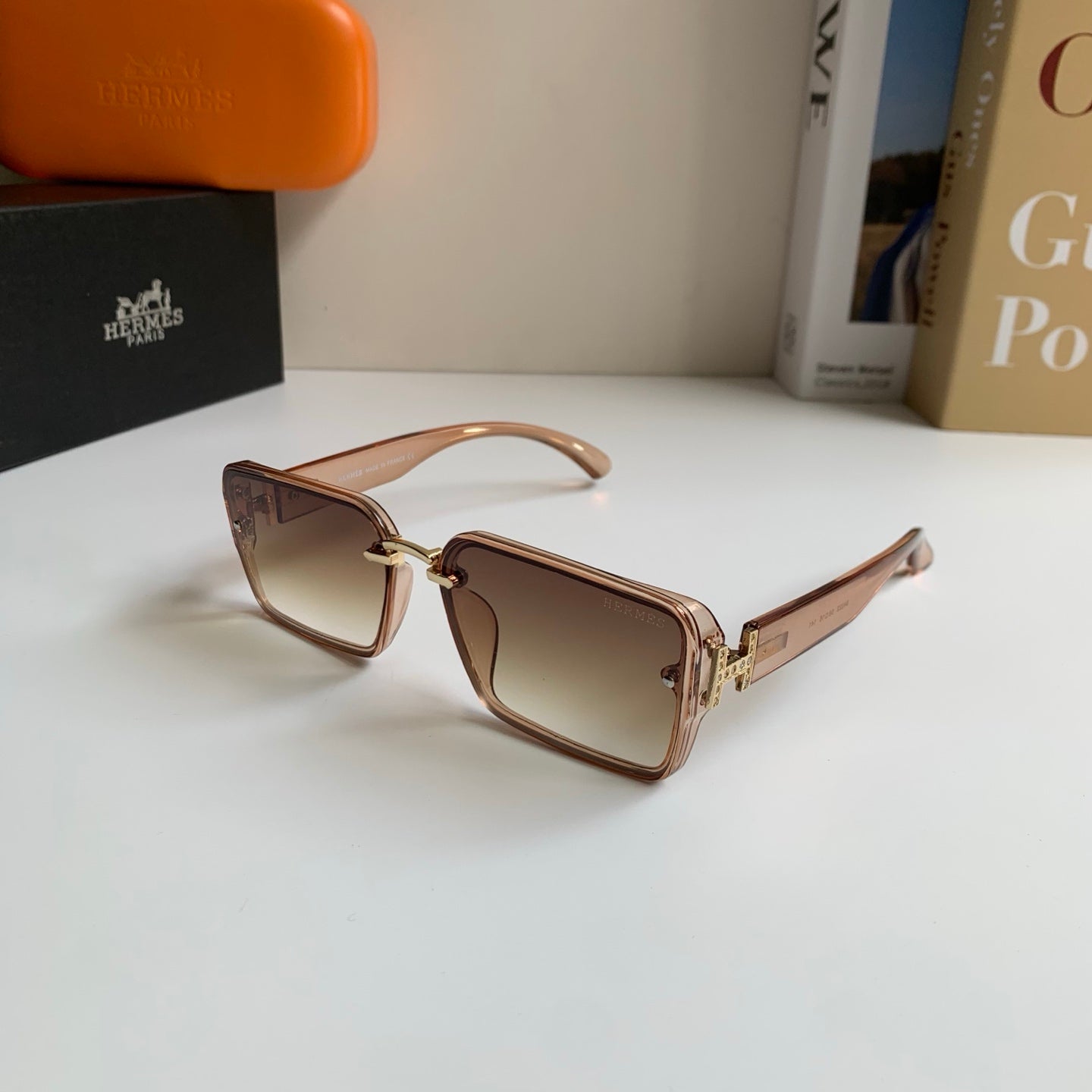 Hermès Square Brown Lens Sunglasses for Men & Women - 416537 - detail image 2