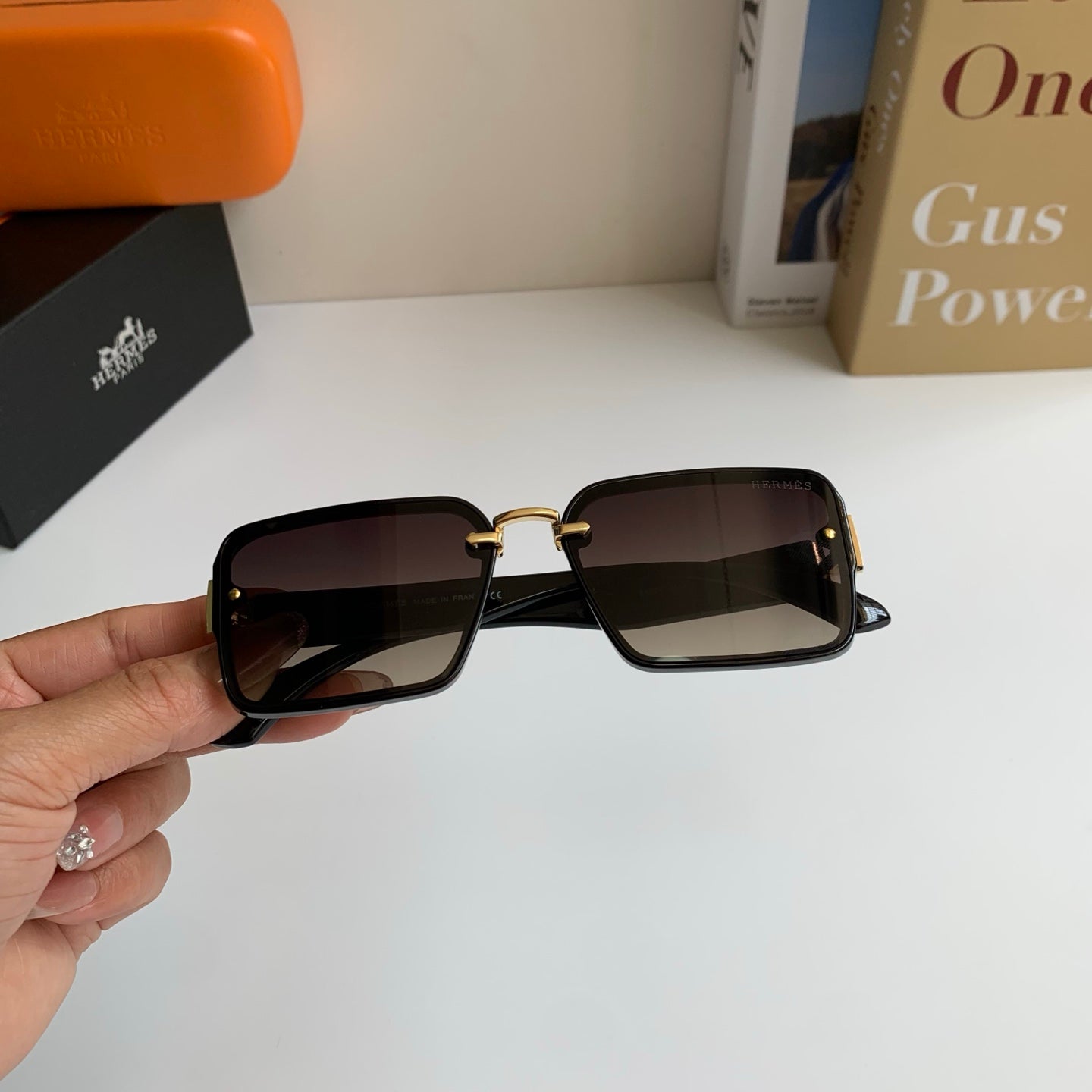 Hermès Square Silver Lens Sunglasses for Men & Women - 416538 - detail image 5