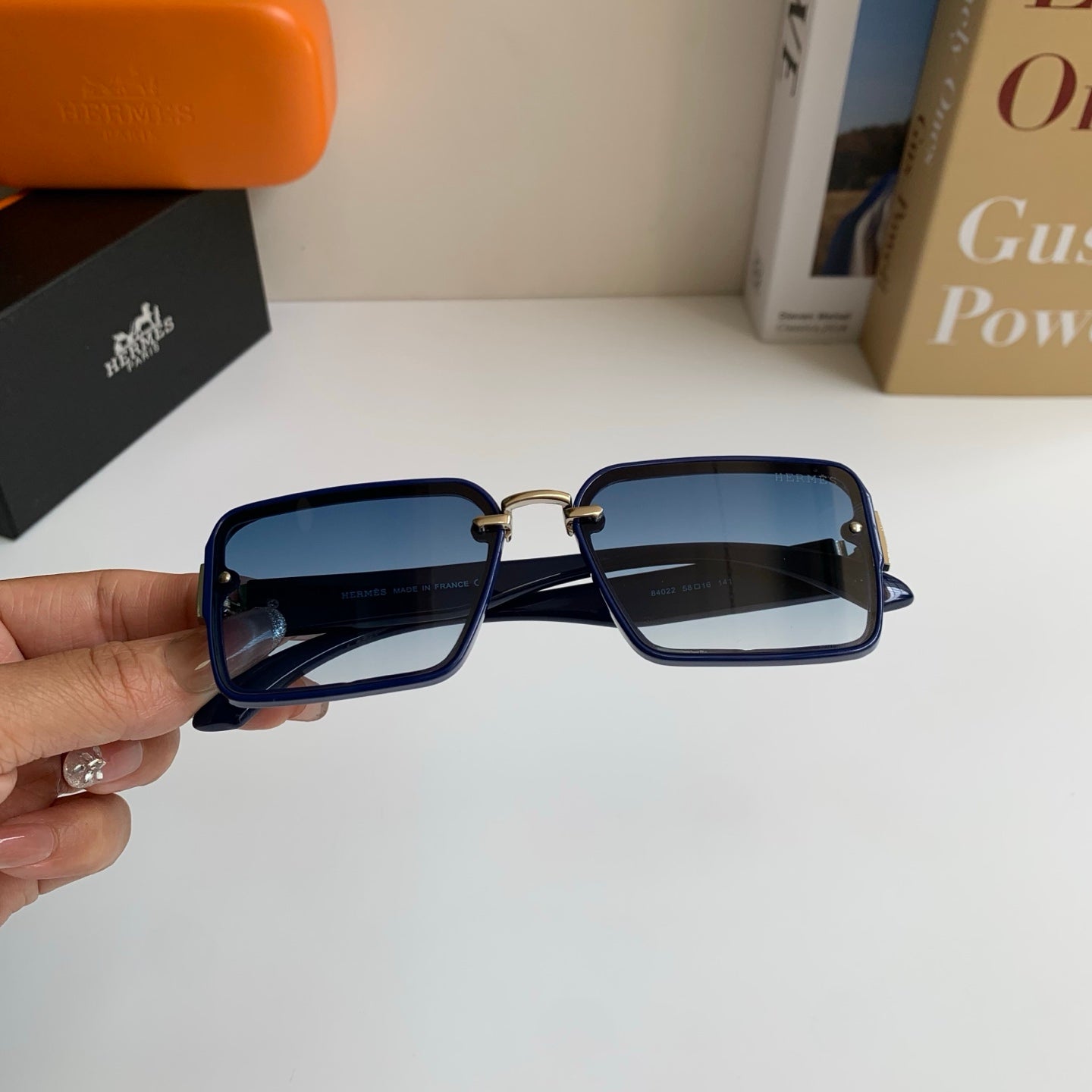 Hermès Square Blue Lens Sunglasses for Men & Women - detail image 3