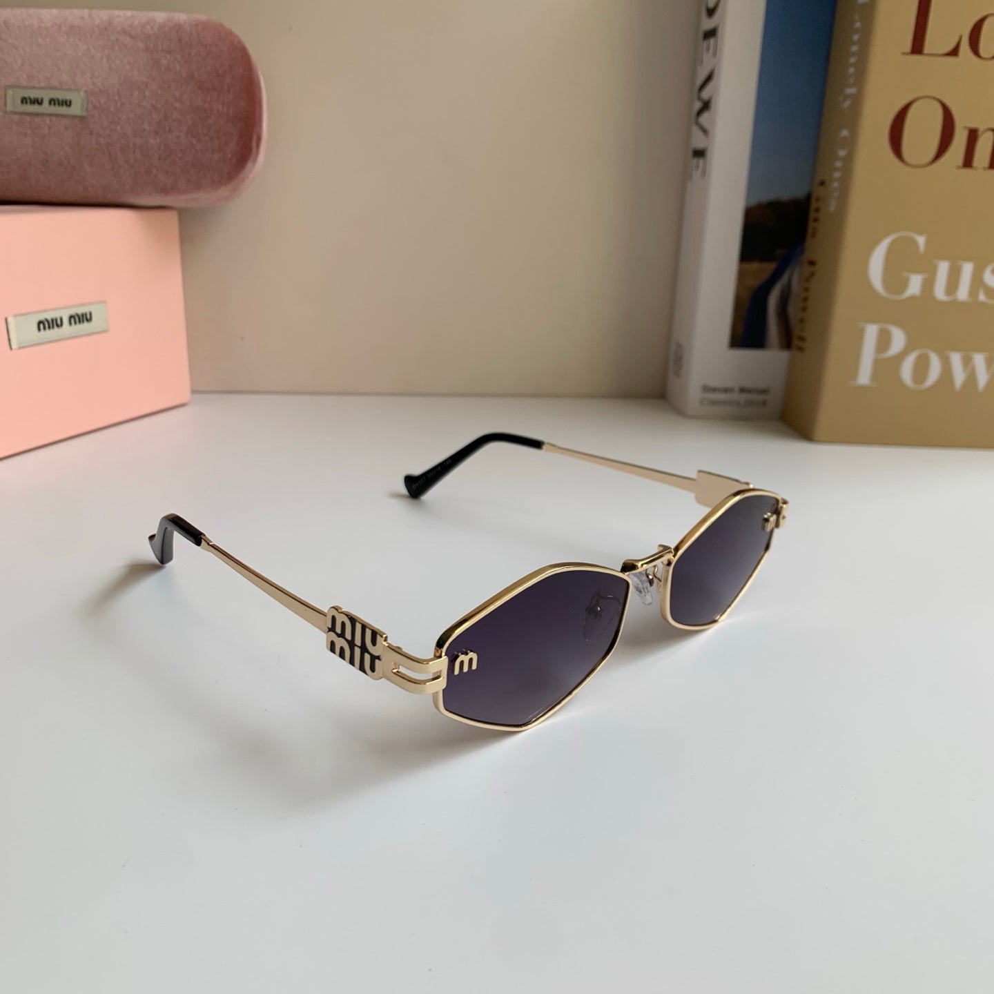 Miu Miu Metal Round Silver Lens Sunglasses for Men & Women - 432697