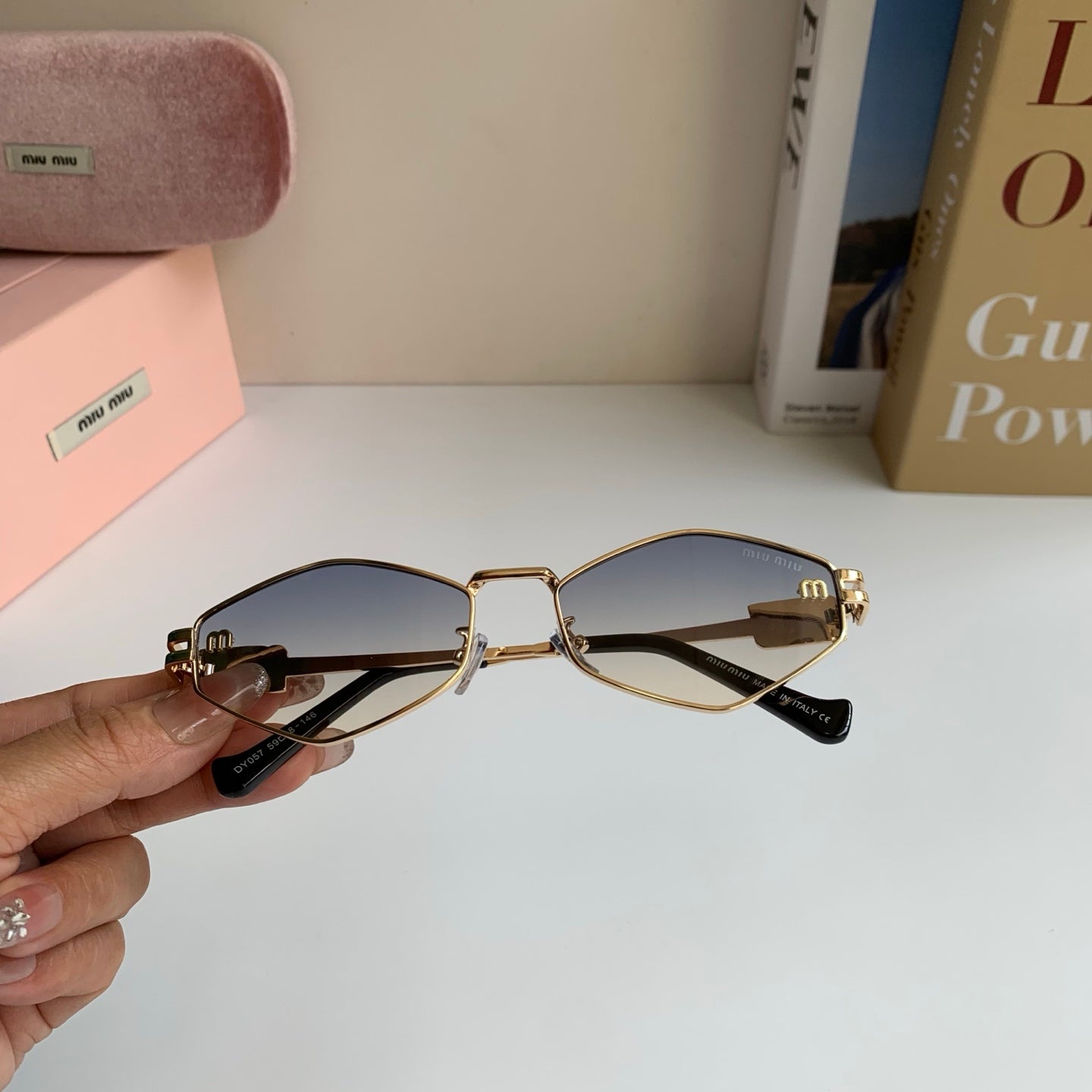 Miu Miu Metal Round Silver Lens Sunglasses for Men & Women - 432698 - detail image 4