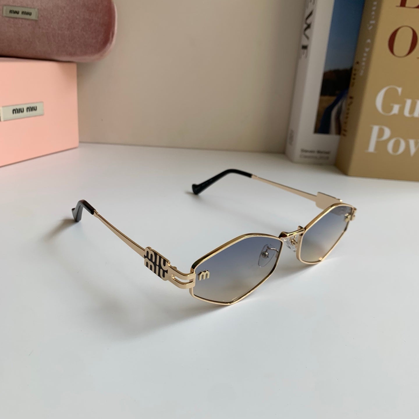 Miu Miu Metal Round Silver Lens Sunglasses for Men & Women - 432698