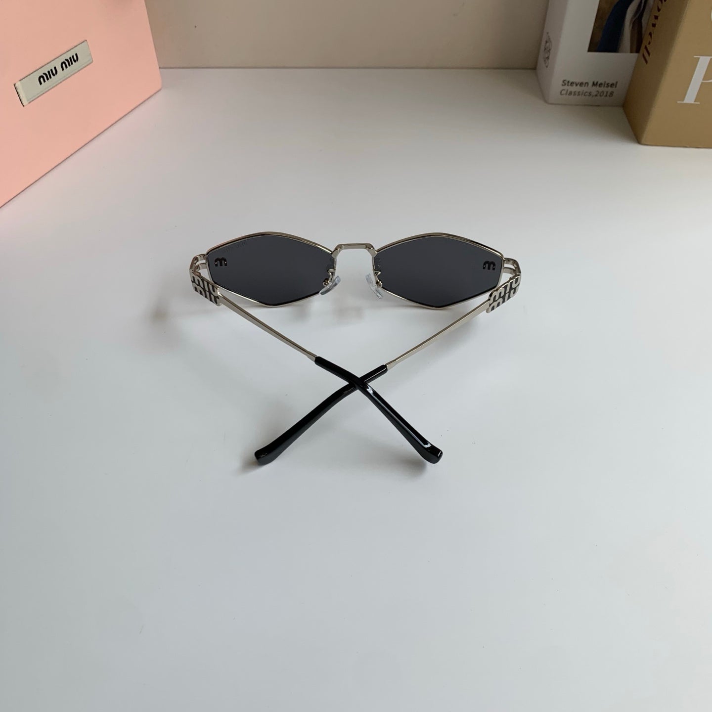 Miu Miu Metal Round Silver Lens Sunglasses for Men & Women - 432699 - detail image 8