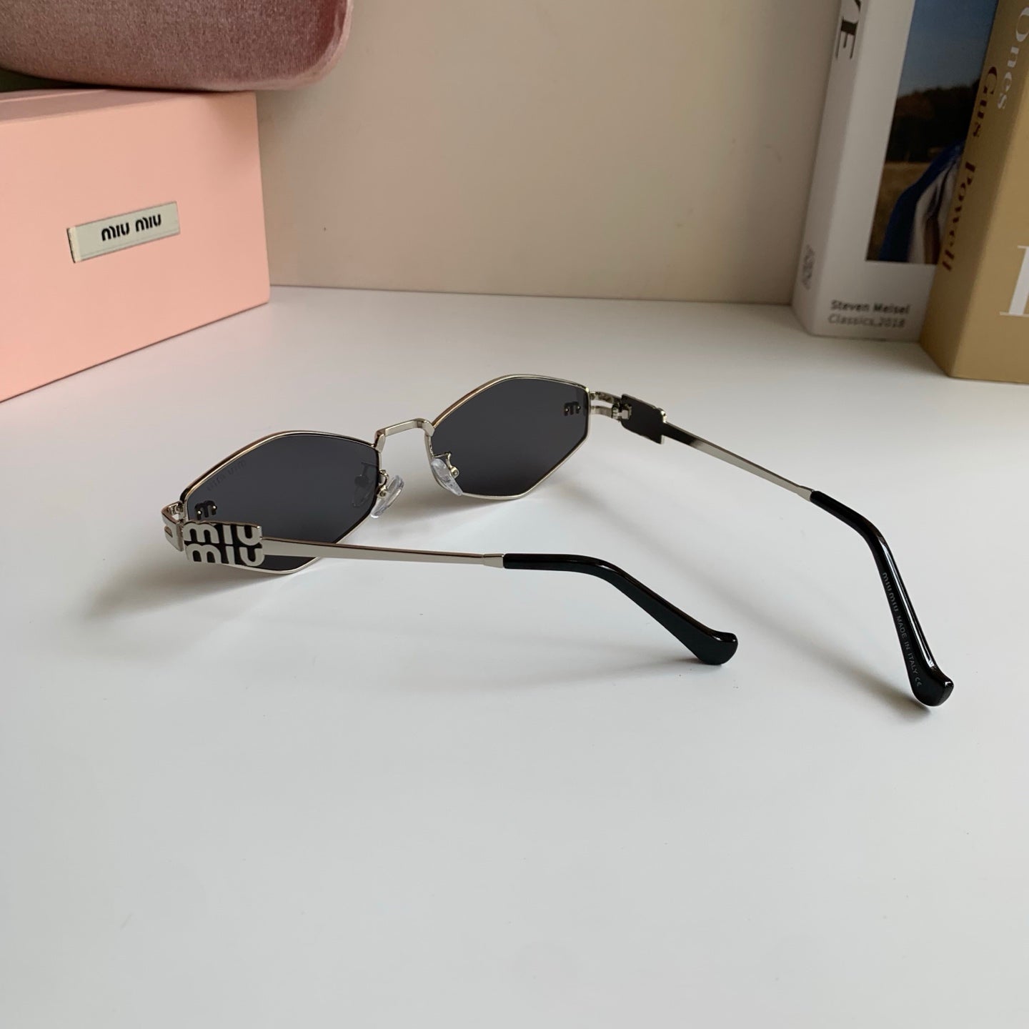Miu Miu Metal Round Silver Lens Sunglasses for Men & Women - 432699 - detail image 7
