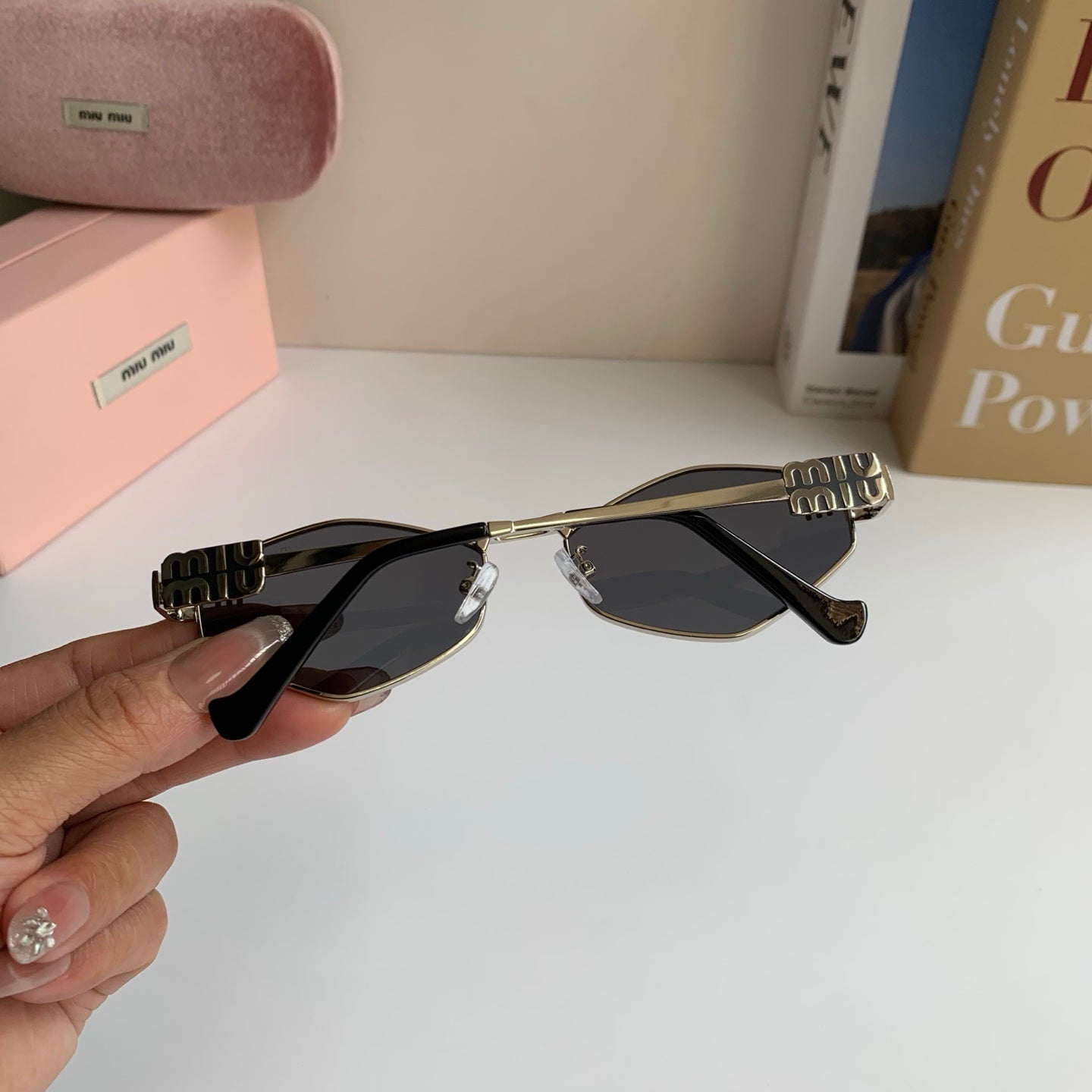 Miu Miu Metal Round Silver Lens Sunglasses for Men & Women - 432699 - detail image 9
