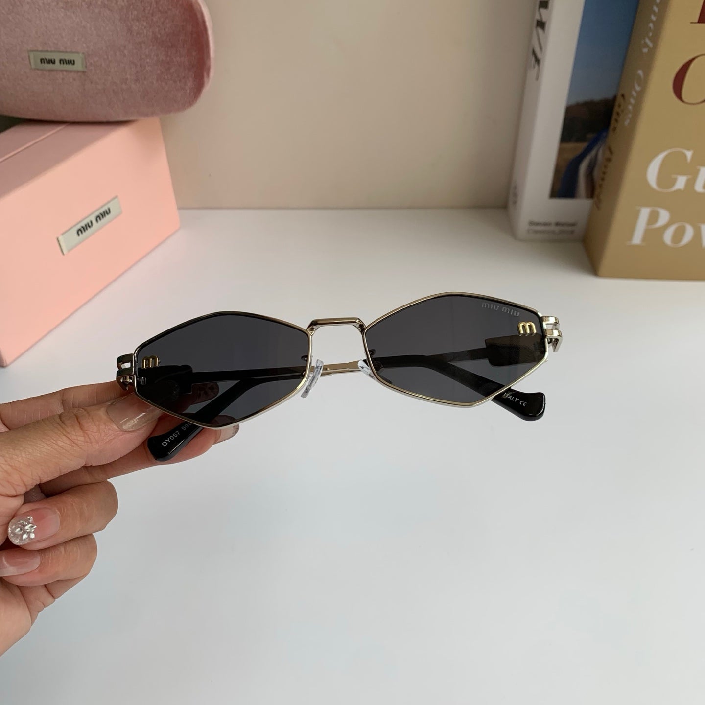 Miu Miu Metal Round Silver Lens Sunglasses for Men & Women - 432699 - detail image 3