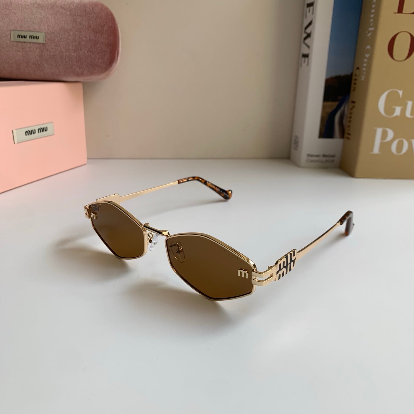 Miu Miu Metal Round Brown Lens Sunglasses for Men & Women - 432701 - detail image 2