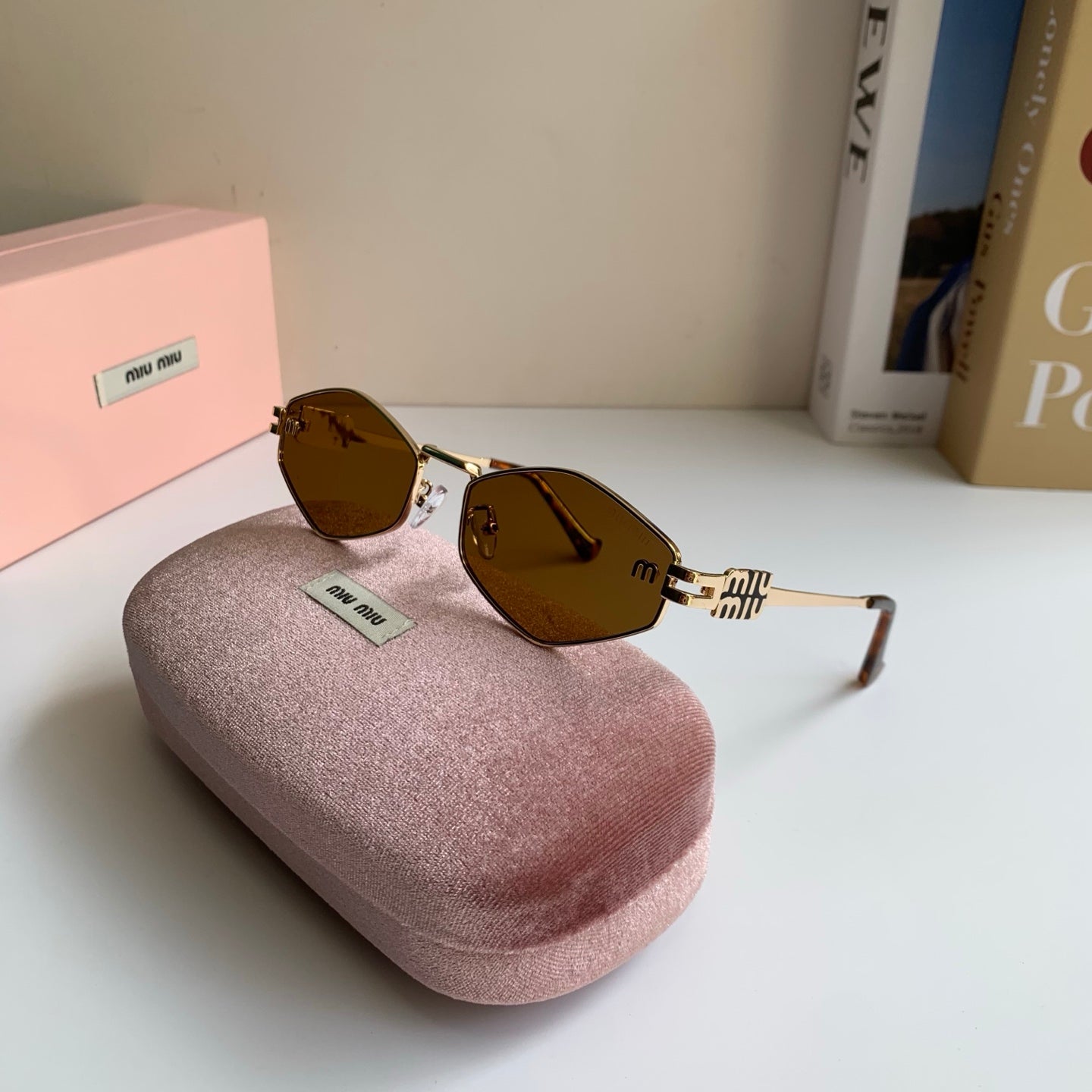 Miu Miu Metal Round Brown Lens Sunglasses for Men & Women - 432701 - detail image 5