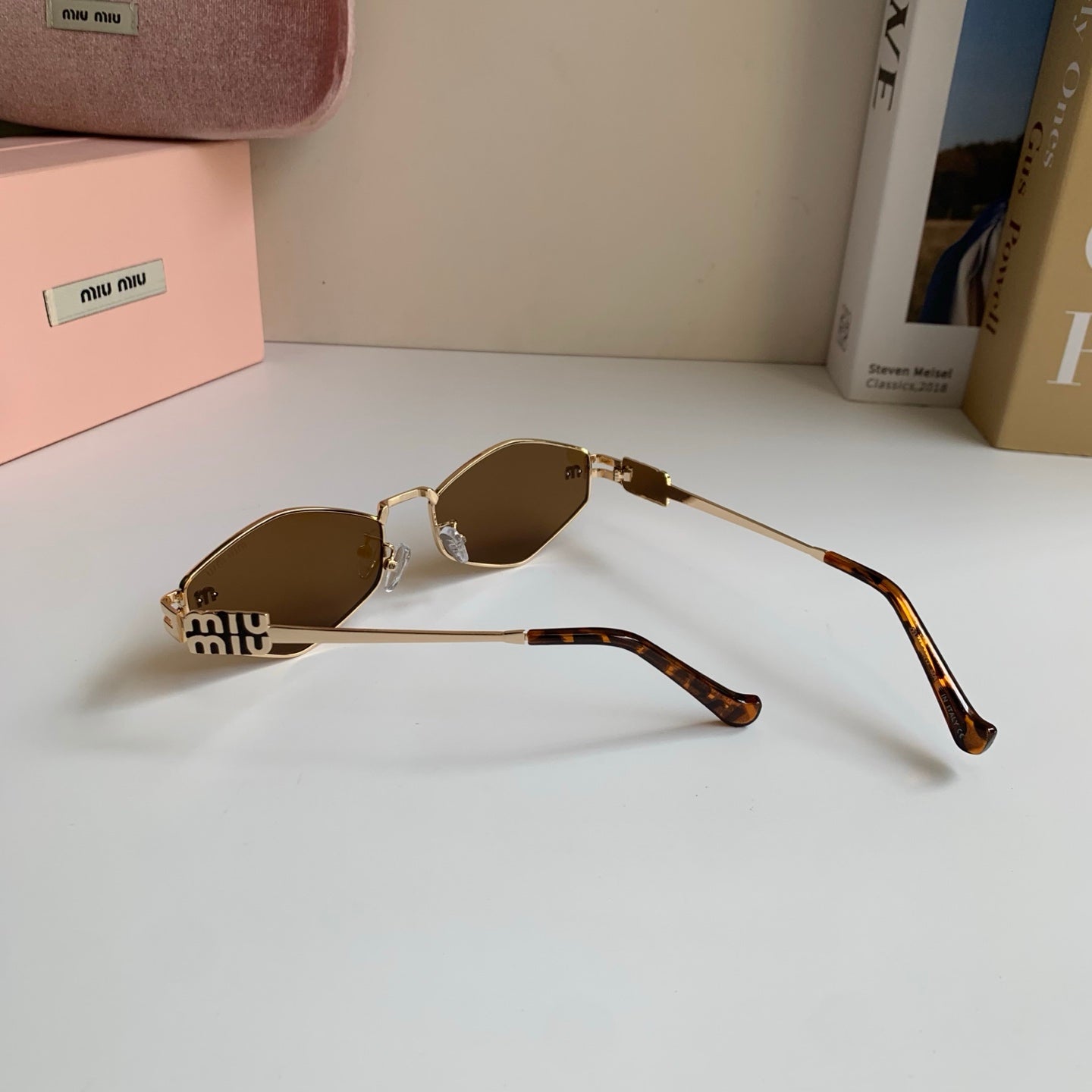 Miu Miu Metal Round Brown Lens Sunglasses for Men & Women - 432701 - detail image 6