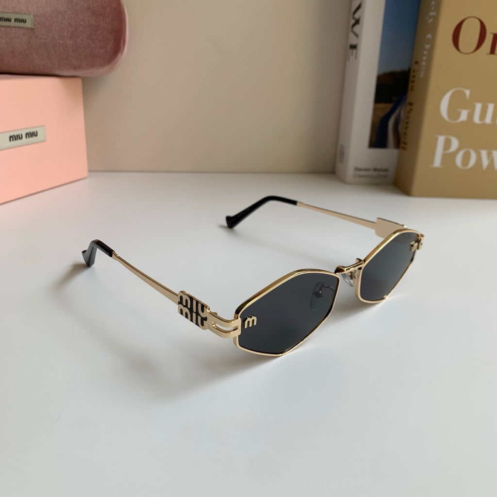 Miu Miu Metal Round Silver Lens Sunglasses for Men & Women - 432702