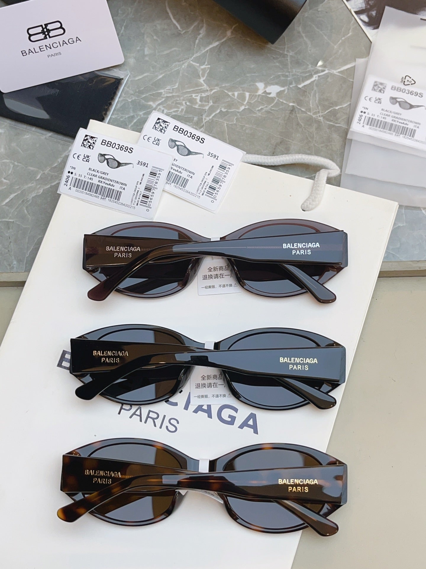 Balenciaga BB0369S Fashion Black Lens Sunglasses for Men & Women - detail image 8