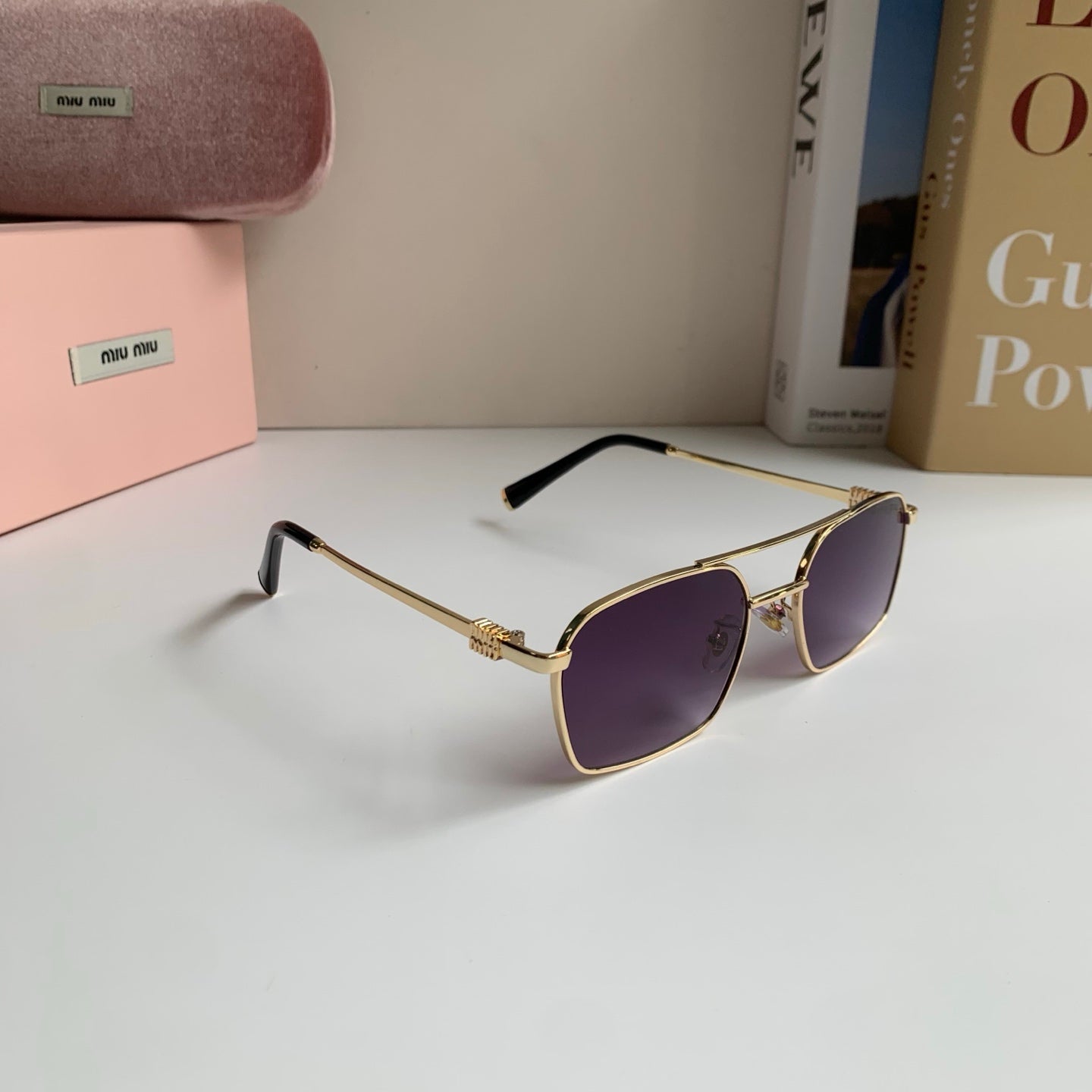 Miu Miu Metal Fashion Silver Lens Sunglasses for Men & Women - 432622