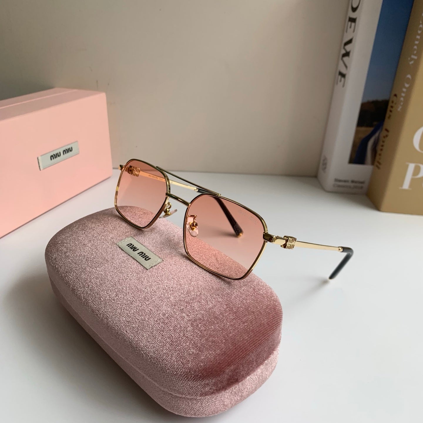 Miu Miu Metal Fashion Gold Lens Sunglasses for Men & Women - detail image 4
