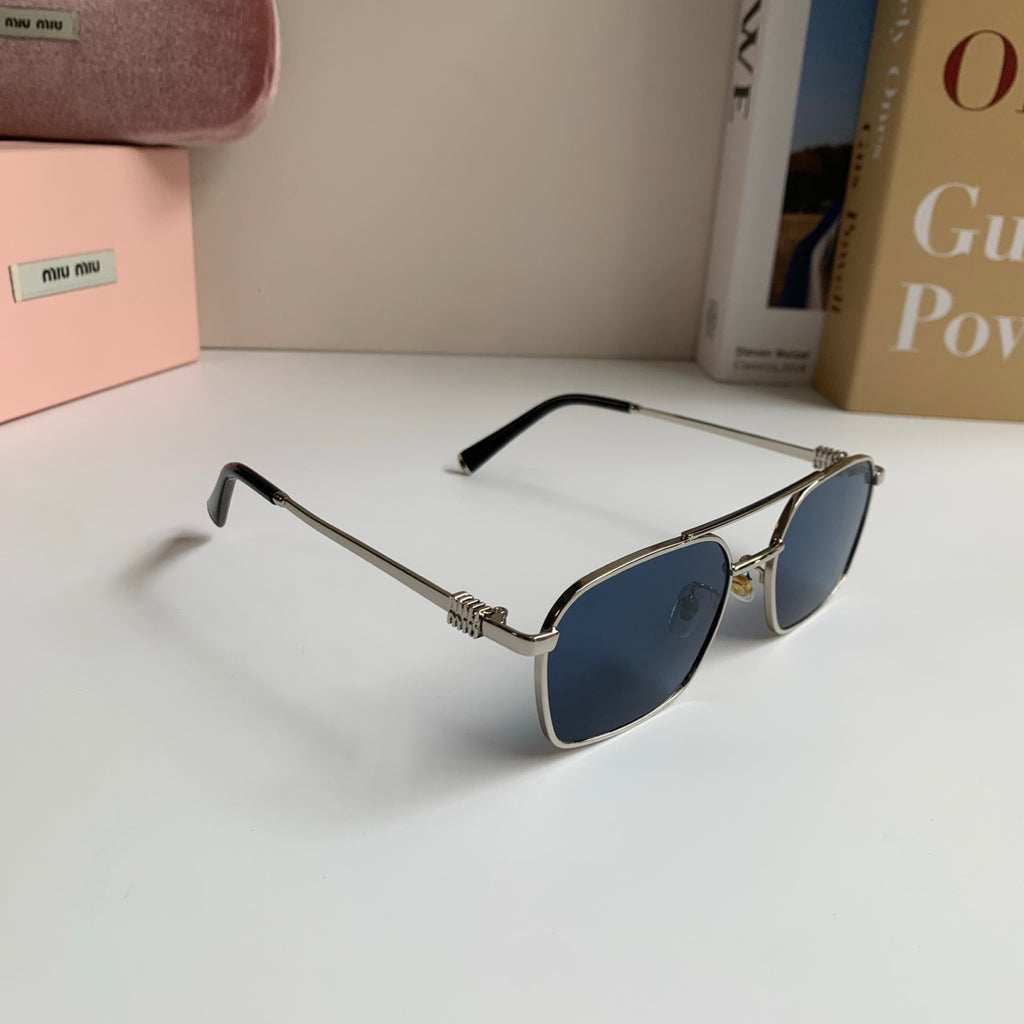 Miu Miu Metal Fashion Silver Lens Sunglasses for Men & Women - 432624