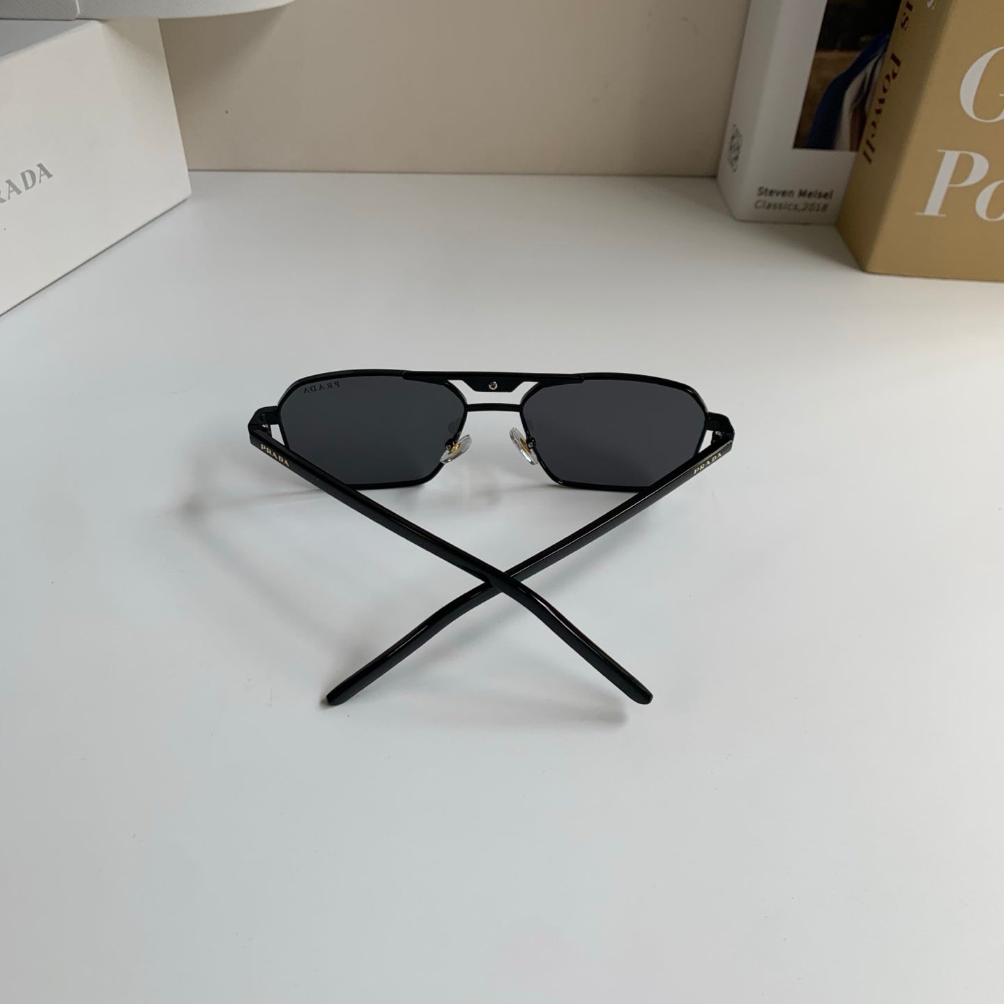 Prada Metal Fashion Silver Lens Sunglasses for Men & Women - 382594 - detail image 7