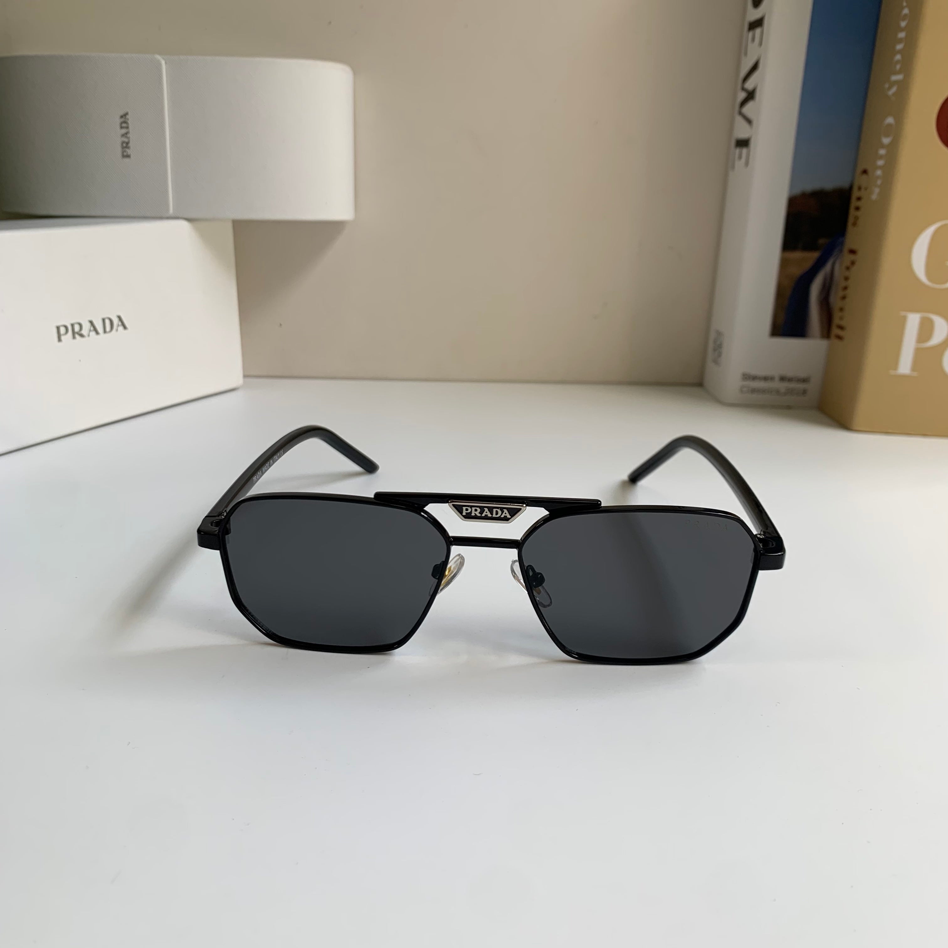Prada Metal Fashion Silver Lens Sunglasses for Men & Women - 382594 - detail image 3
