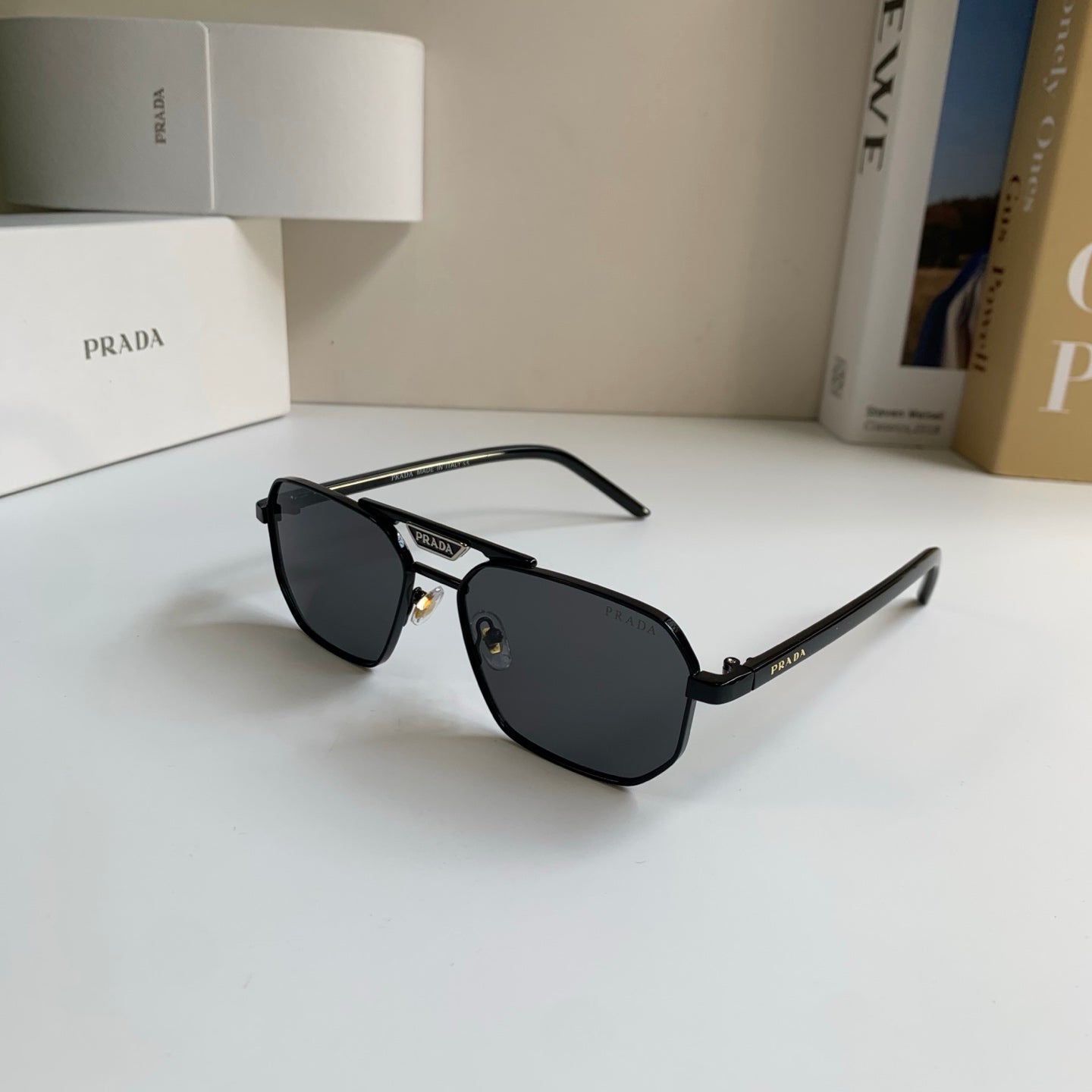 Prada Metal Fashion Silver Lens Sunglasses for Men & Women - 382594 - detail image 2