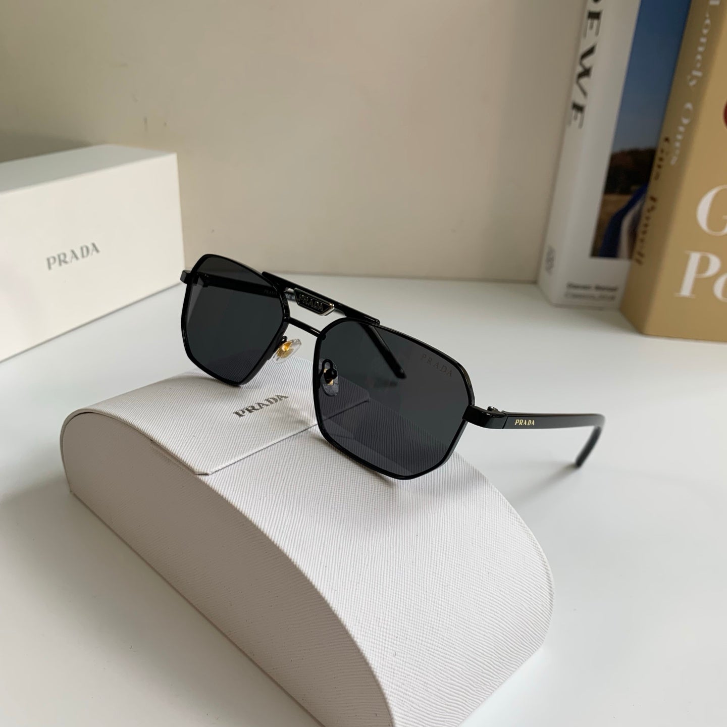 Prada Metal Fashion Silver Lens Sunglasses for Men & Women - 382594 - detail image 5