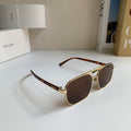 Prada Metal Fashion Brown Lens Sunglasses for Men & Women - 382595