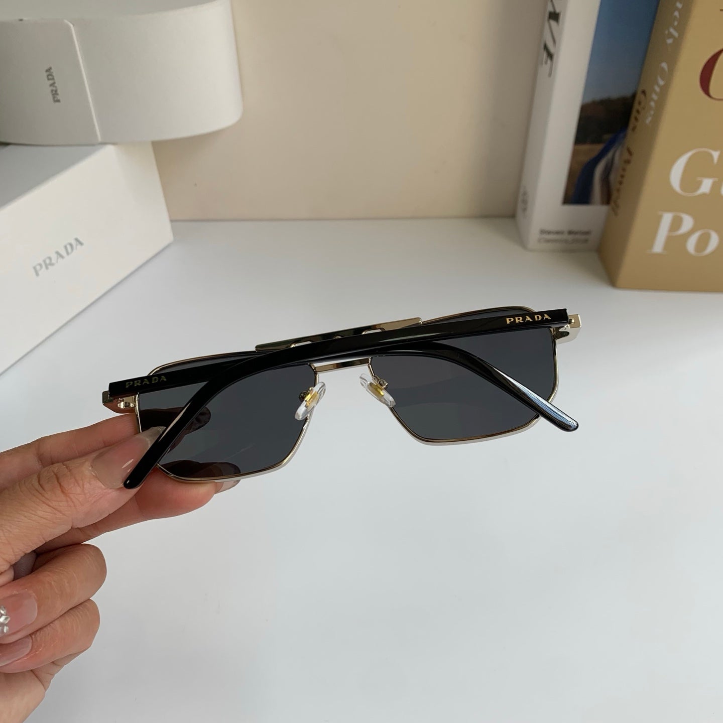 Prada Metal Fashion Silver Lens Sunglasses for Men & Women - 382596 - detail image 7