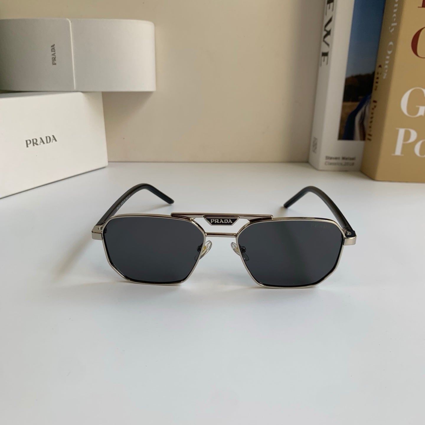 Prada Metal Fashion Silver Lens Sunglasses for Men & Women - 382596 - detail image 5