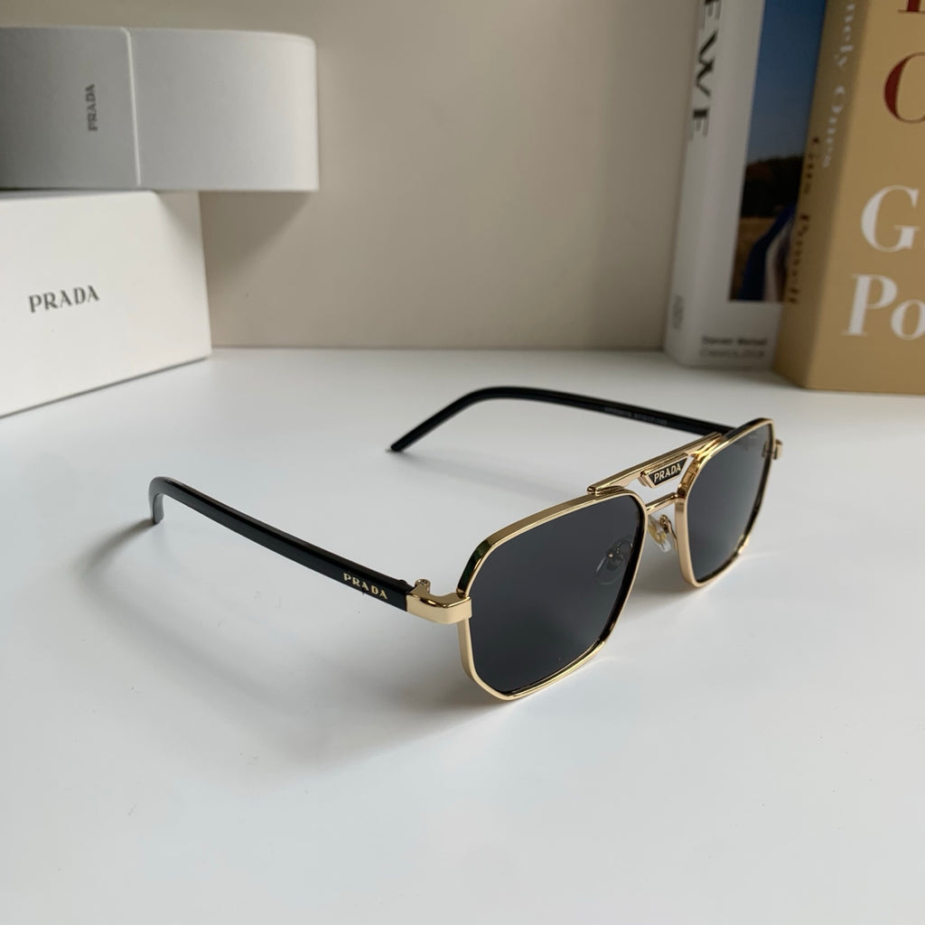 Prada Metal Fashion Silver Lens Sunglasses for Men & Women - 382597