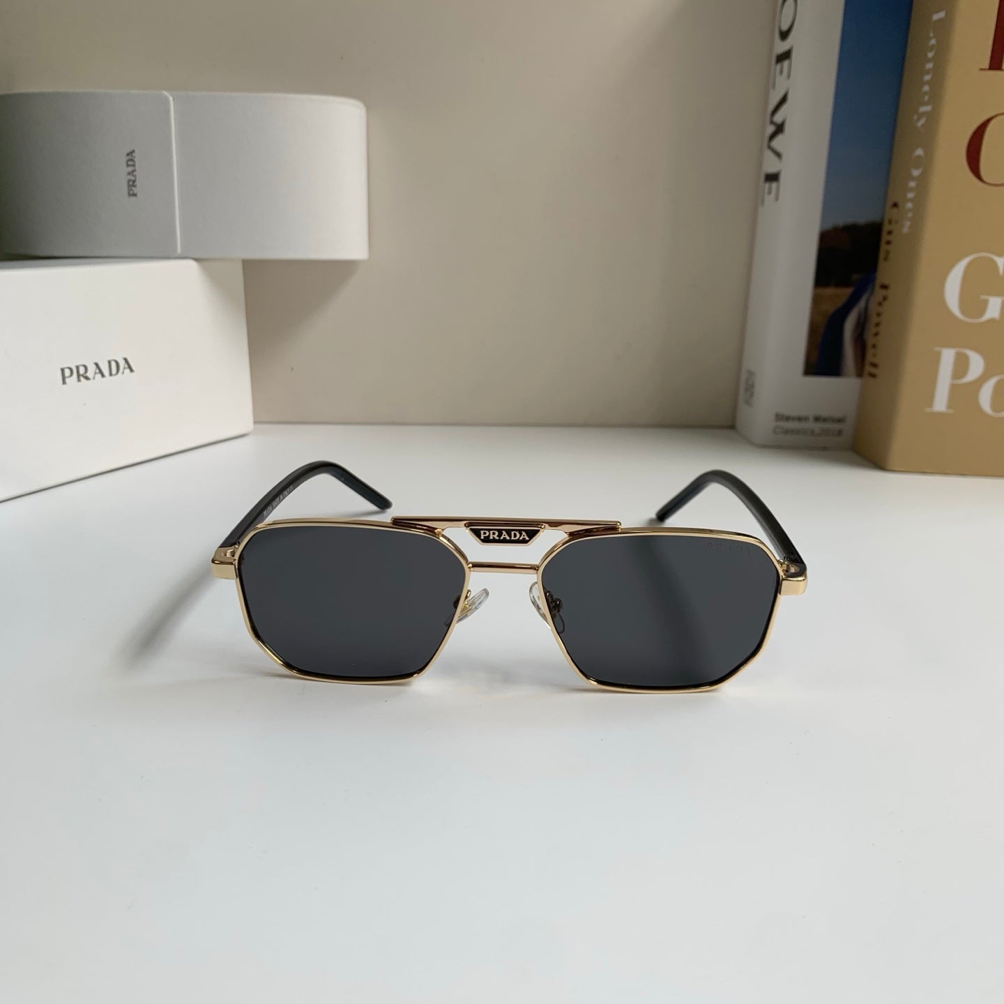 Prada Metal Fashion Silver Lens Sunglasses for Men & Women - 382597 - detail image 5