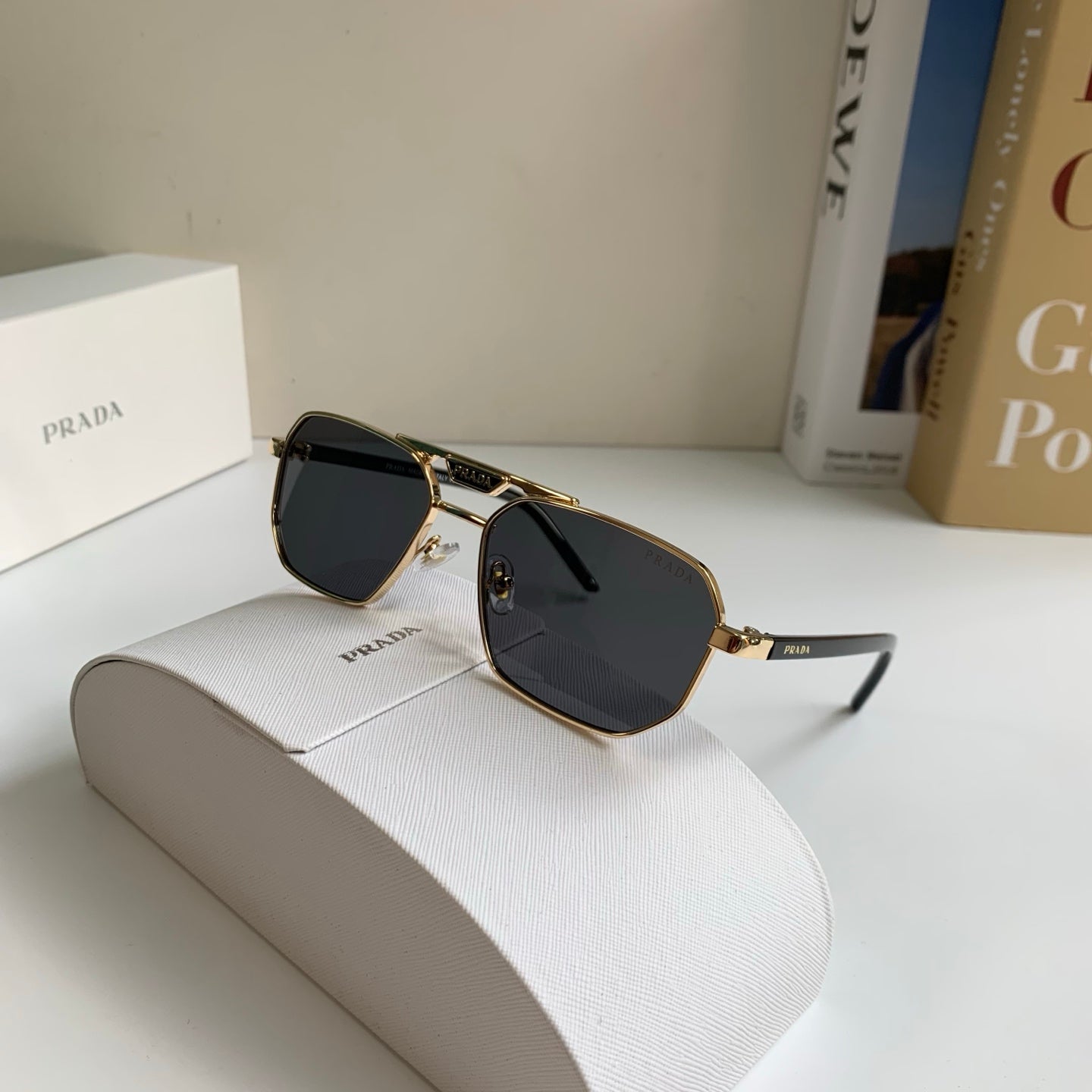 Prada Metal Fashion Silver Lens Sunglasses for Men & Women - 382597 - detail image 4
