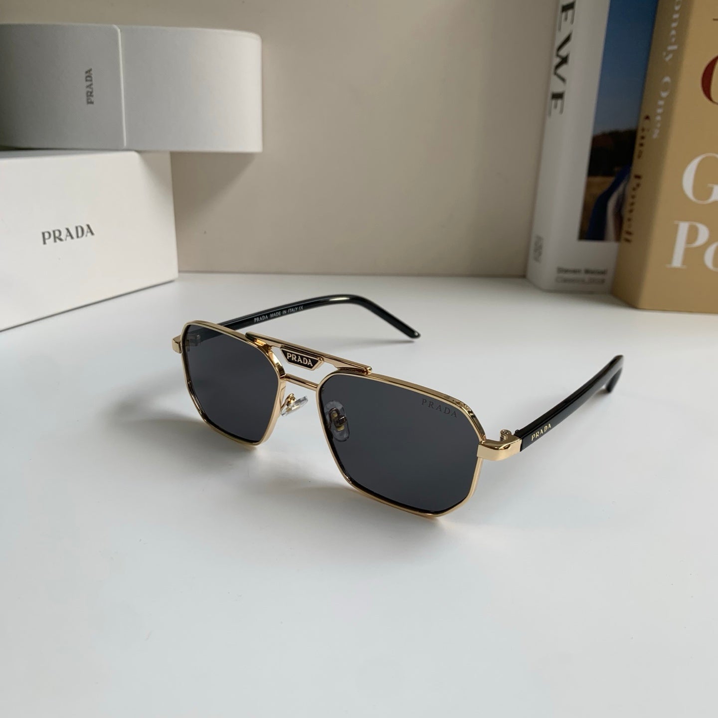 Prada Metal Fashion Silver Lens Sunglasses for Men & Women - 382597 - detail image 2