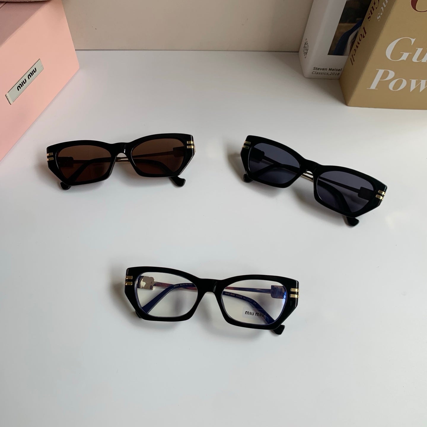 Miu Miu Cat-Eye Silver Lens Sunglasses for Men & Women - detail image 9