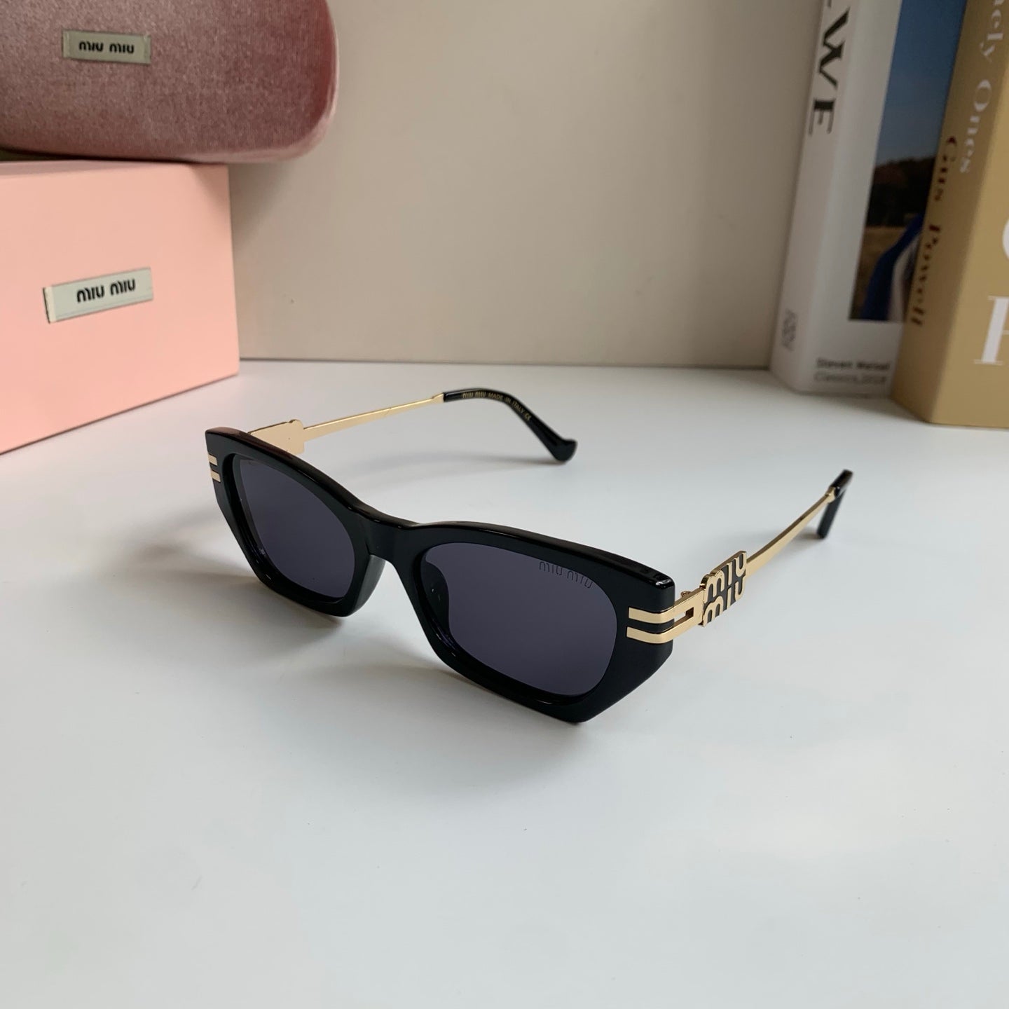 Miu Miu Cat-Eye Silver Lens Sunglasses for Men & Women - detail image 2