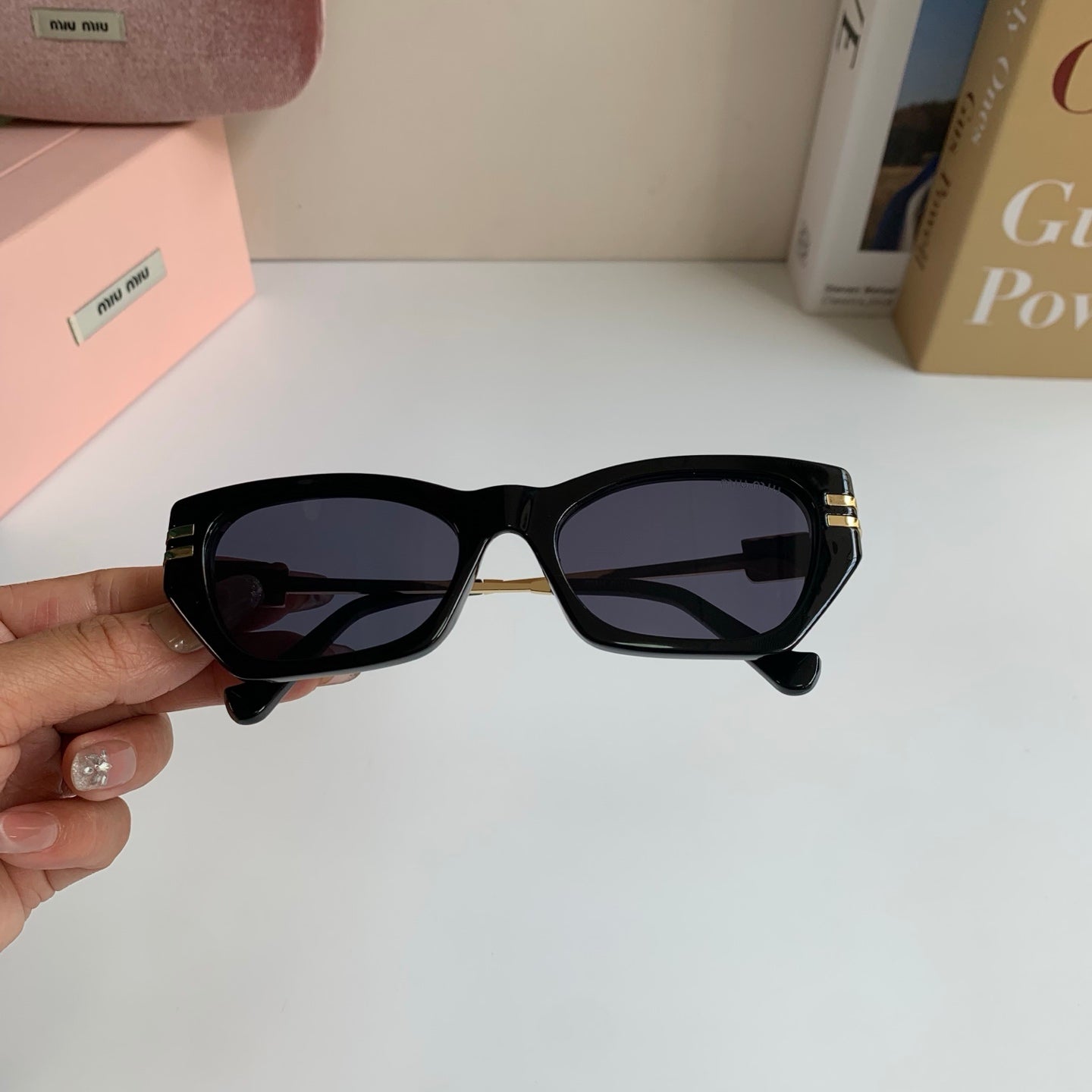 Miu Miu Cat-Eye Silver Lens Sunglasses for Men & Women - detail image 3
