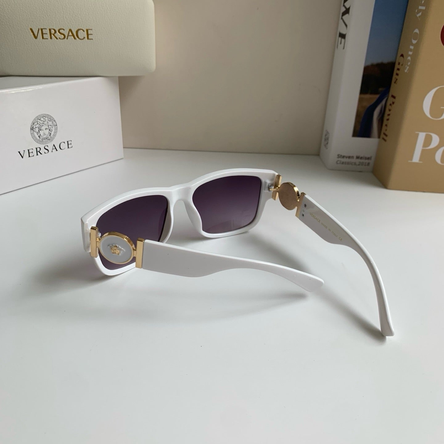 Versace Polarized Square Silver Lens Sunglasses for Men & Women - 466236 - detail image 8