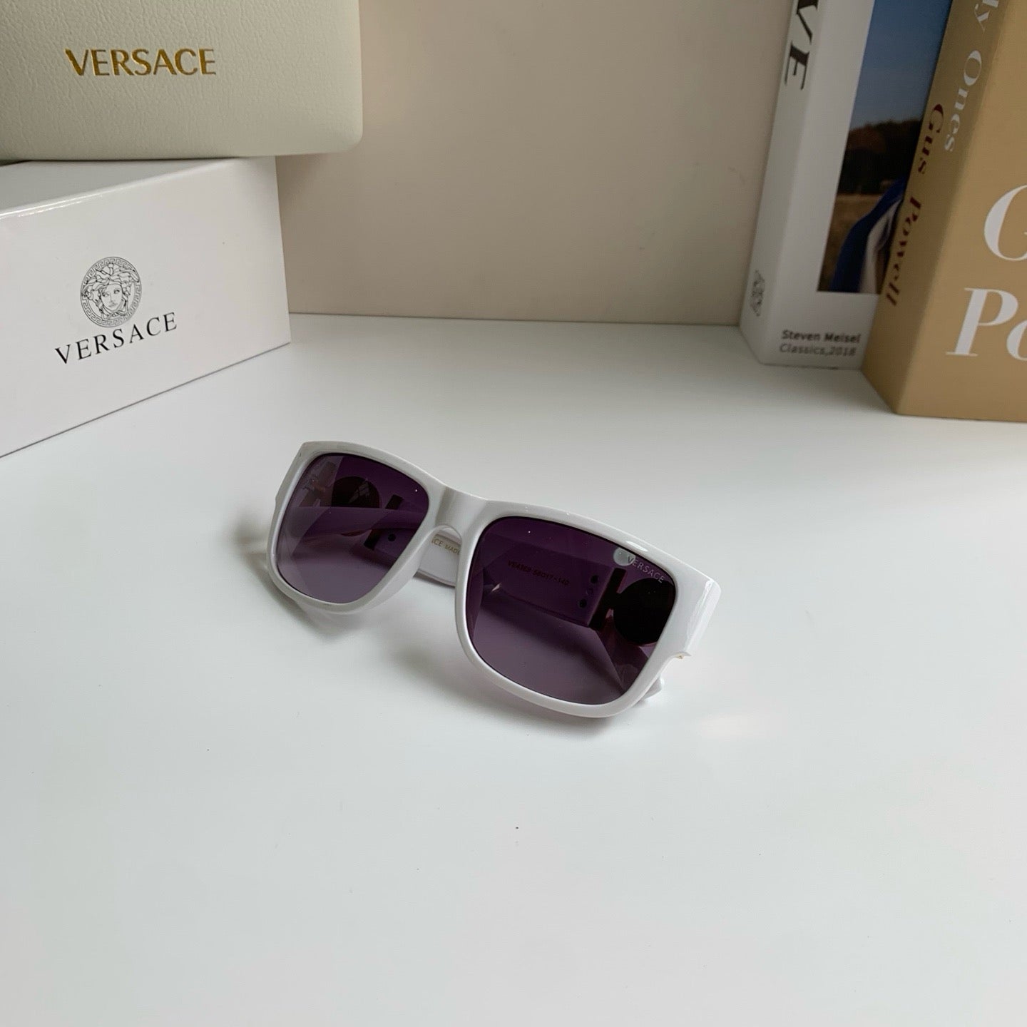 Versace Polarized Square Silver Lens Sunglasses for Men & Women - 466236 - detail image 4