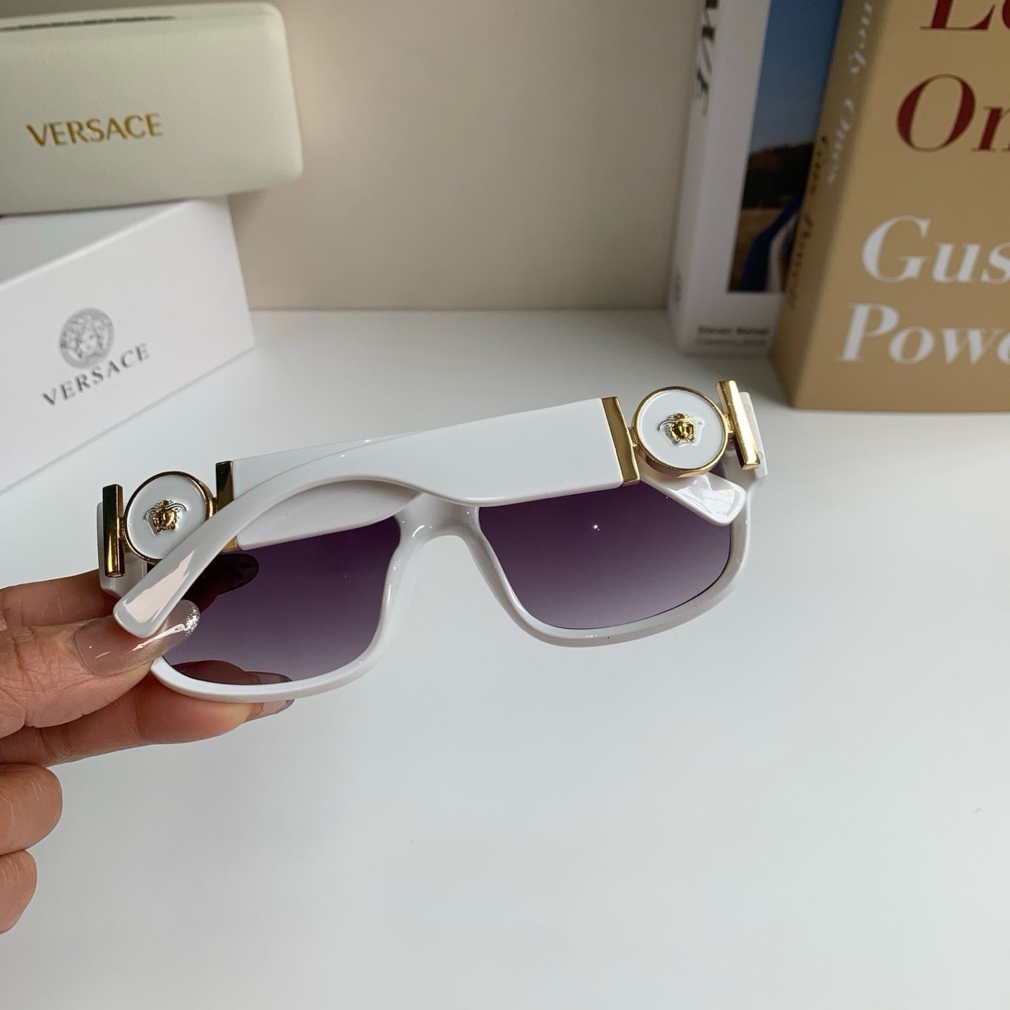Versace Polarized Square Silver Lens Sunglasses for Men & Women - 466236 - detail image 6