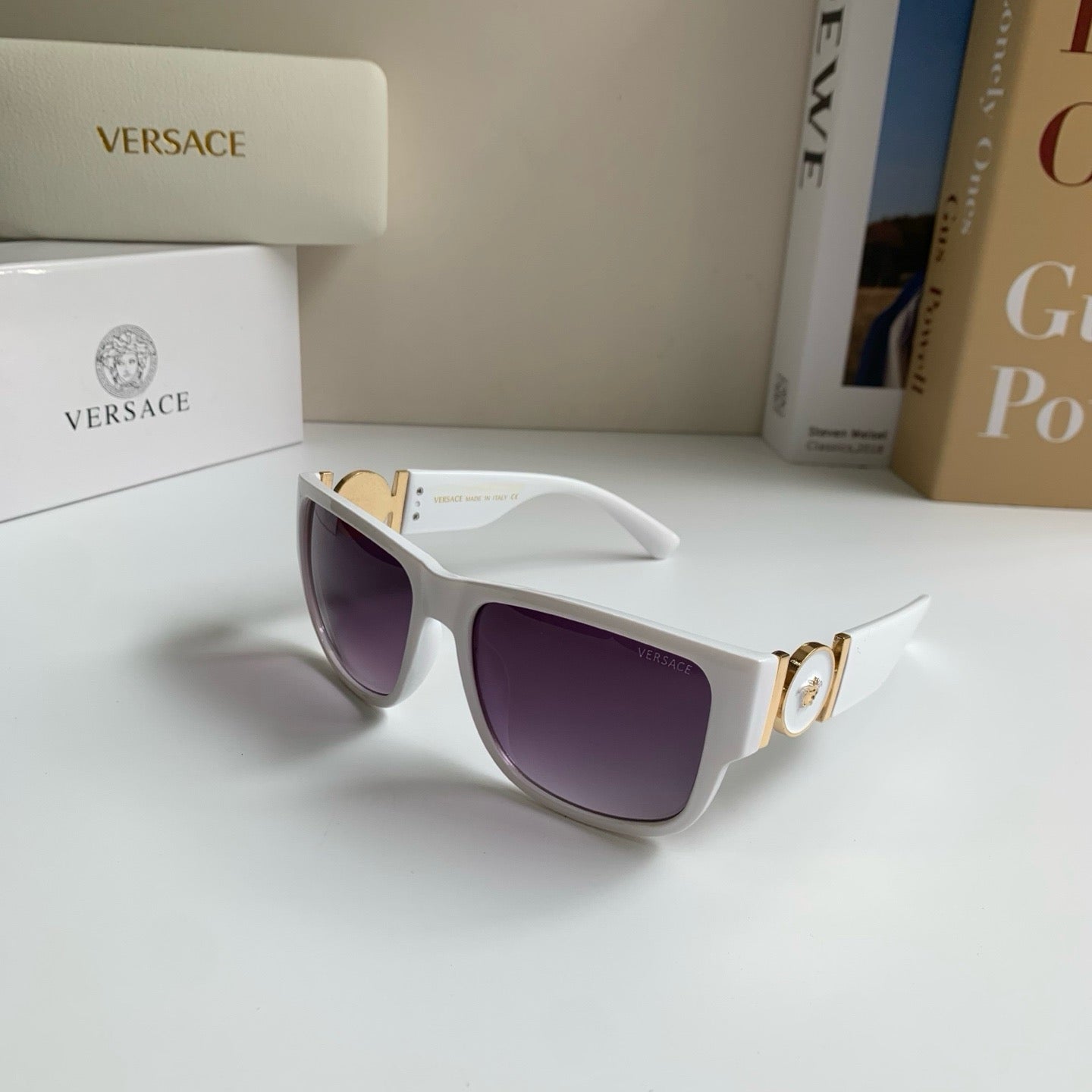 Versace Polarized Square Silver Lens Sunglasses for Men & Women - 466236 - detail image 2