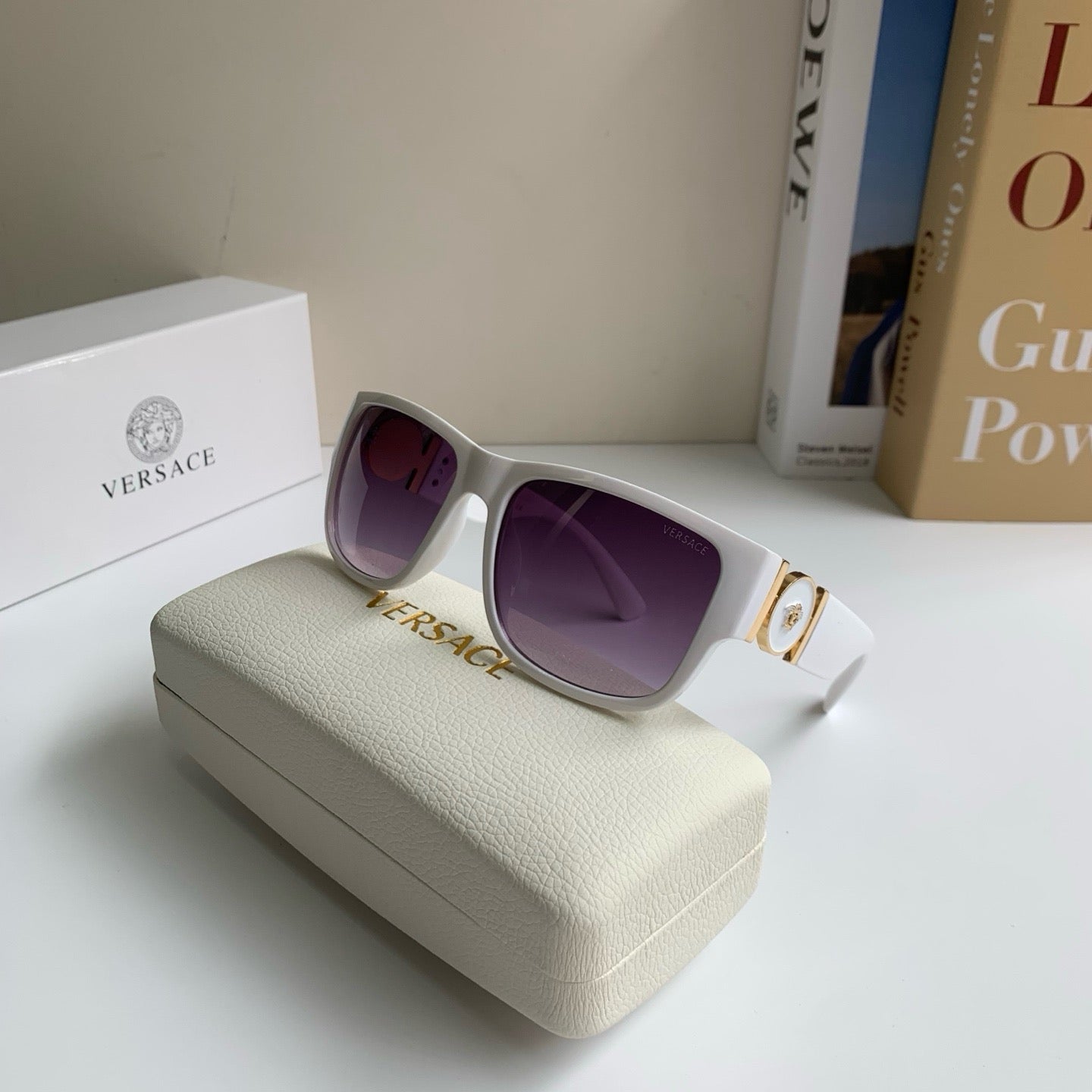 Versace Polarized Square Silver Lens Sunglasses for Men & Women - 466236 - detail image 5