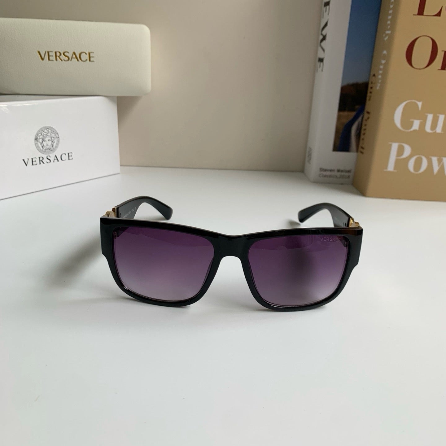 Versace Polarized Square Black Lens Sunglasses for Men & Women - 466237 - detail image 3